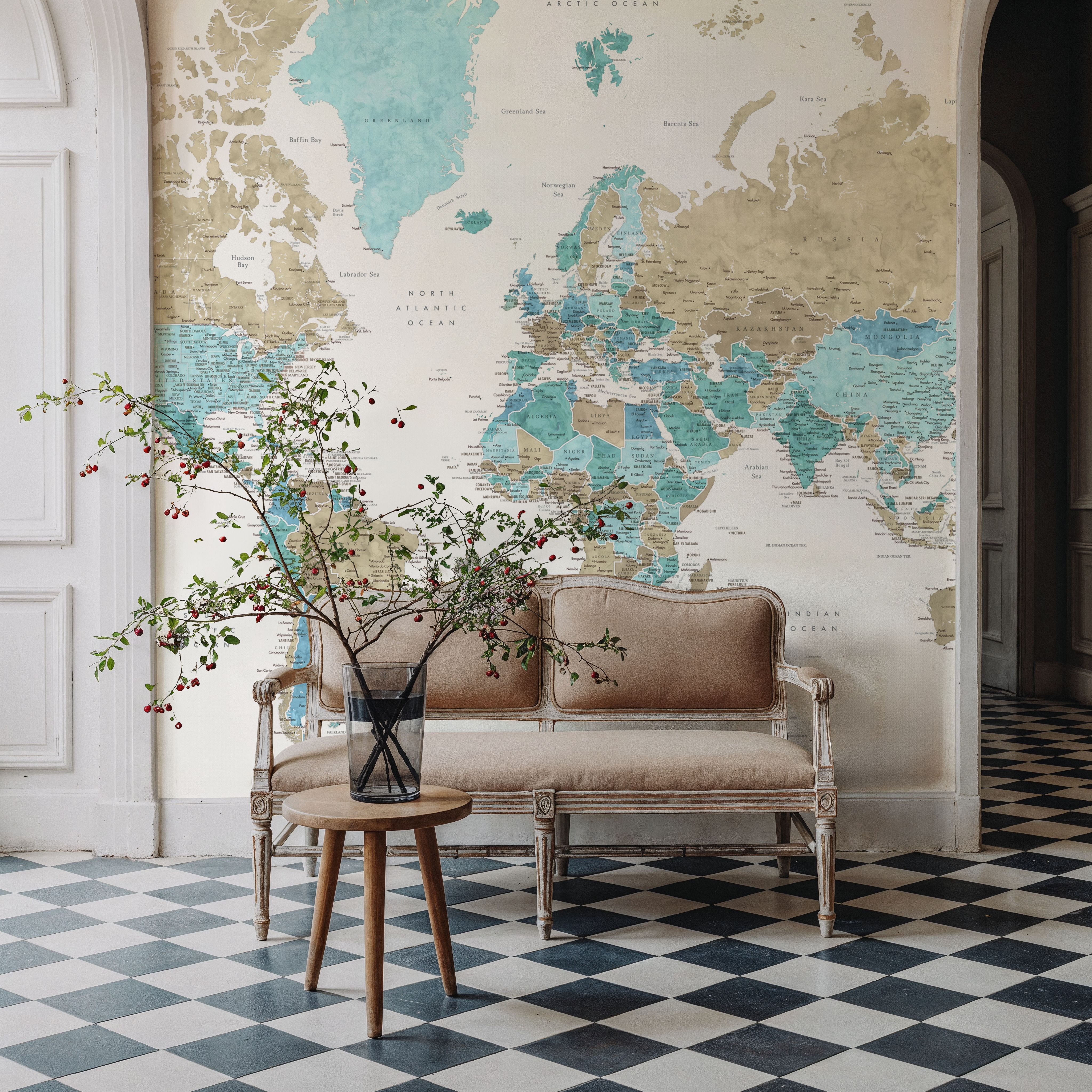 World Map Cities - Phillipa