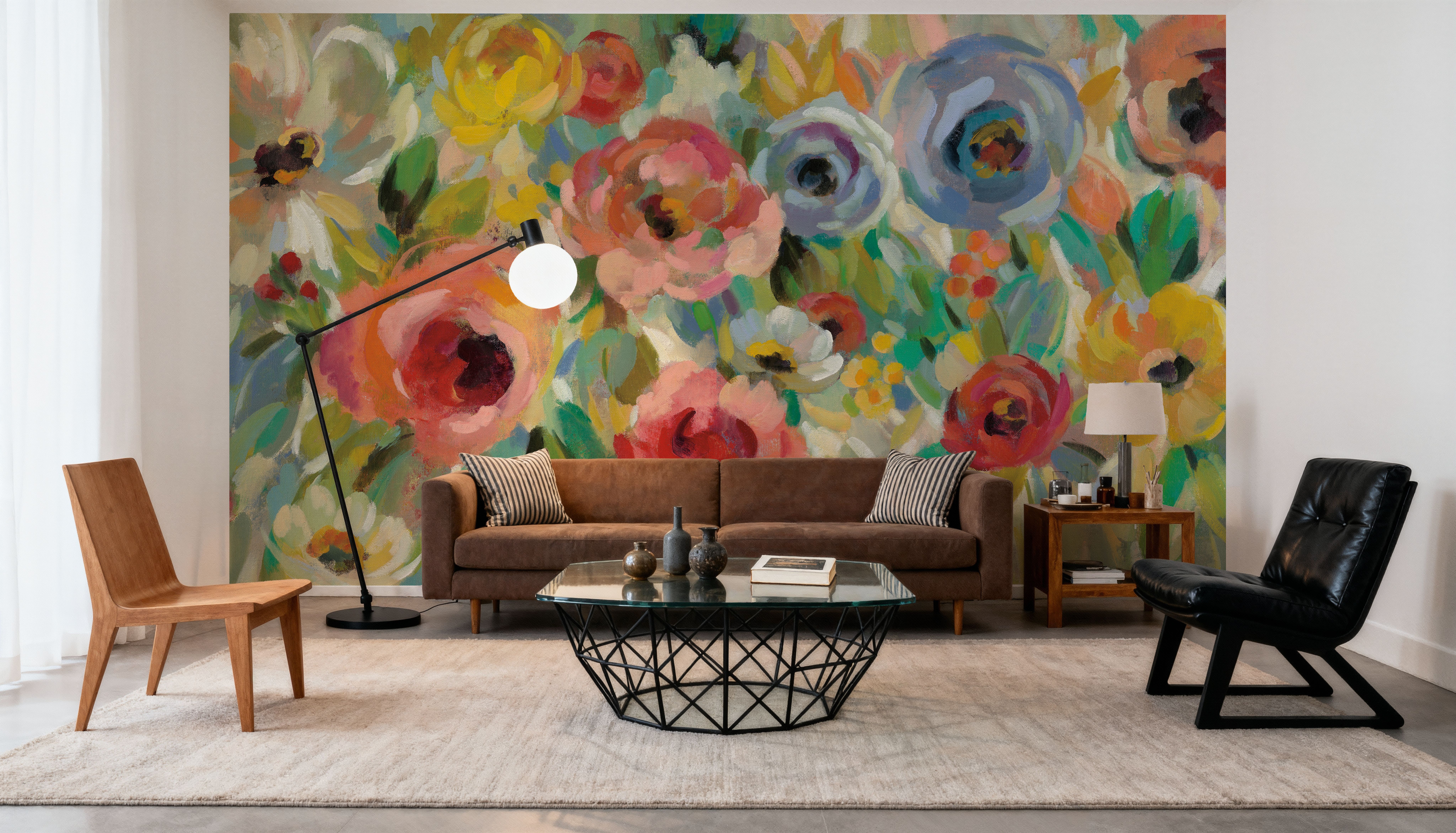 Vivid Coral Floral I