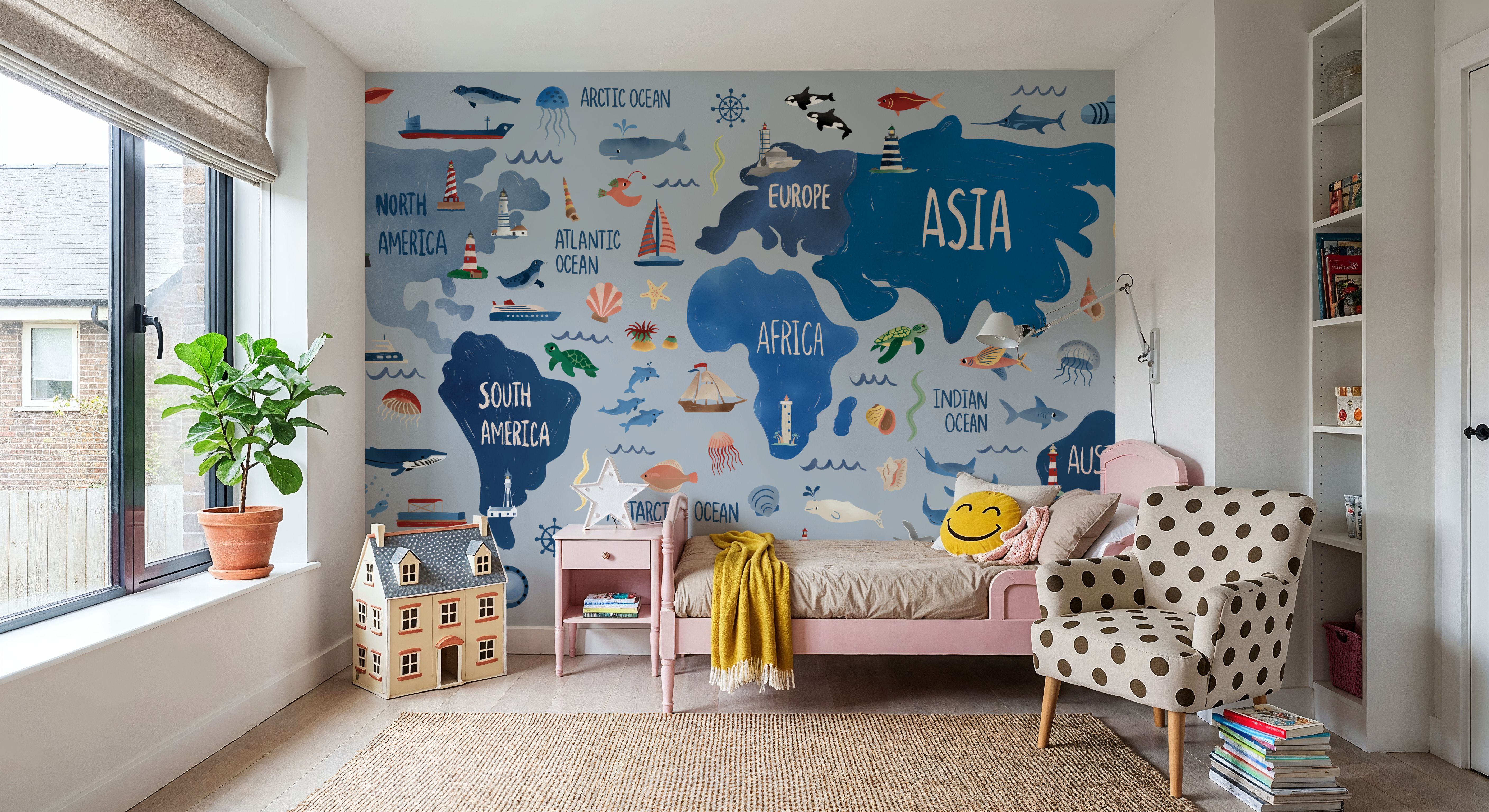 Nautical World Map, Wallpaper