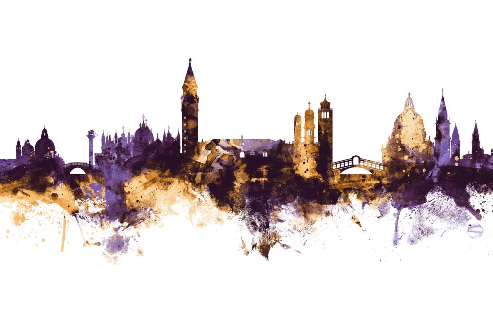 Venice Itay Skyline Purple & Gold