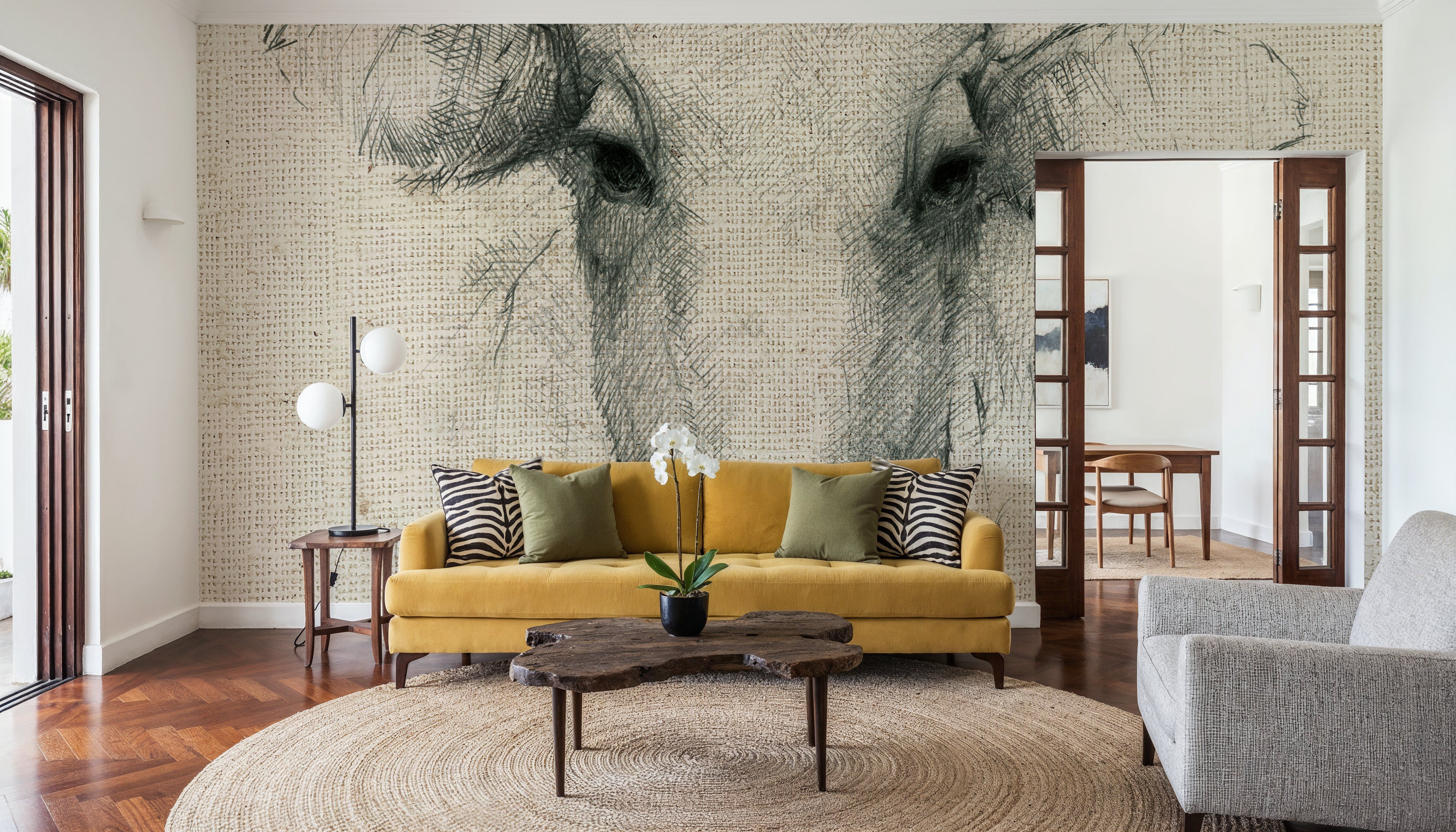 Cow Sketch on Burlap