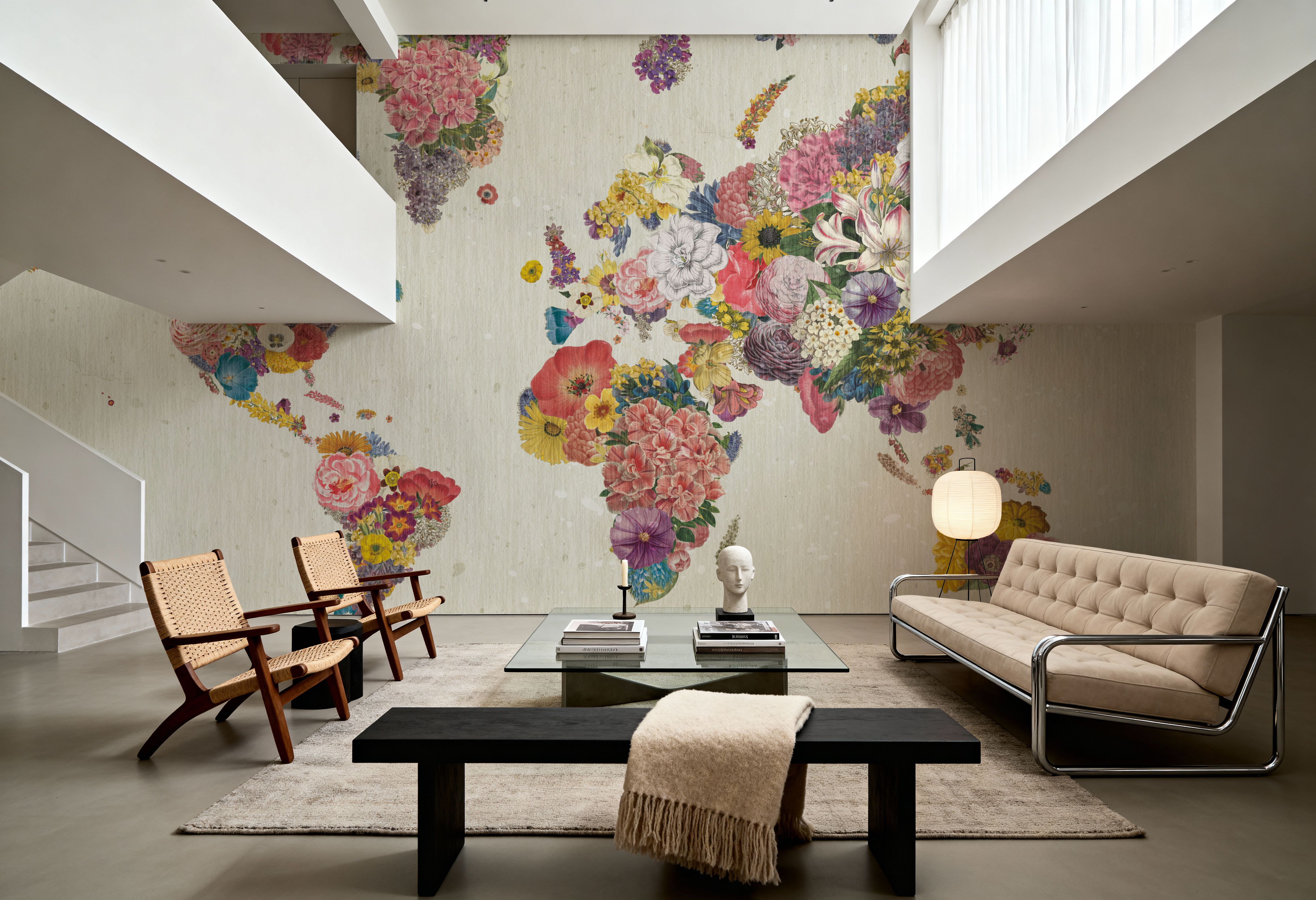 Botanical Floral Map Light