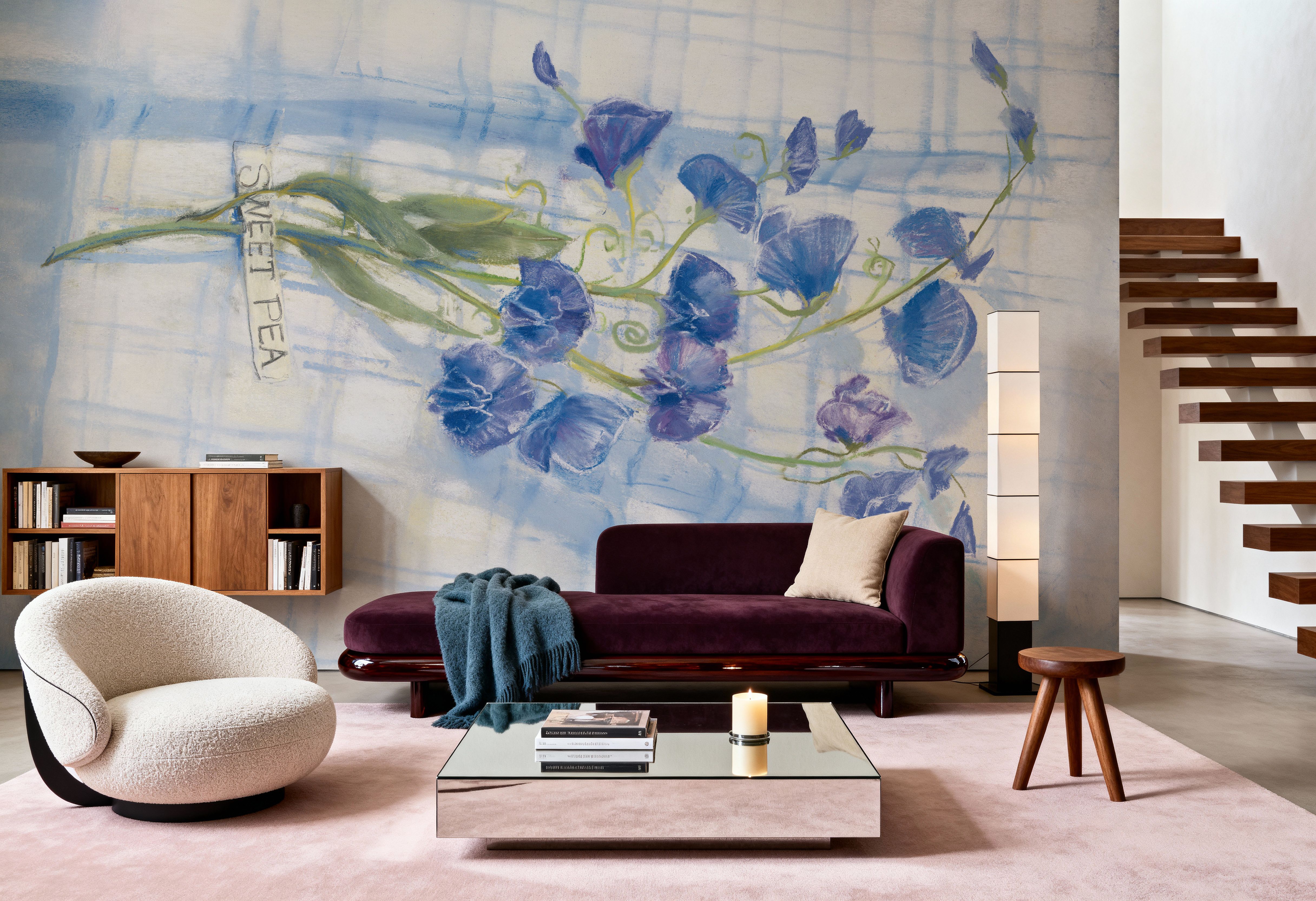 Sweet Pea on Linen