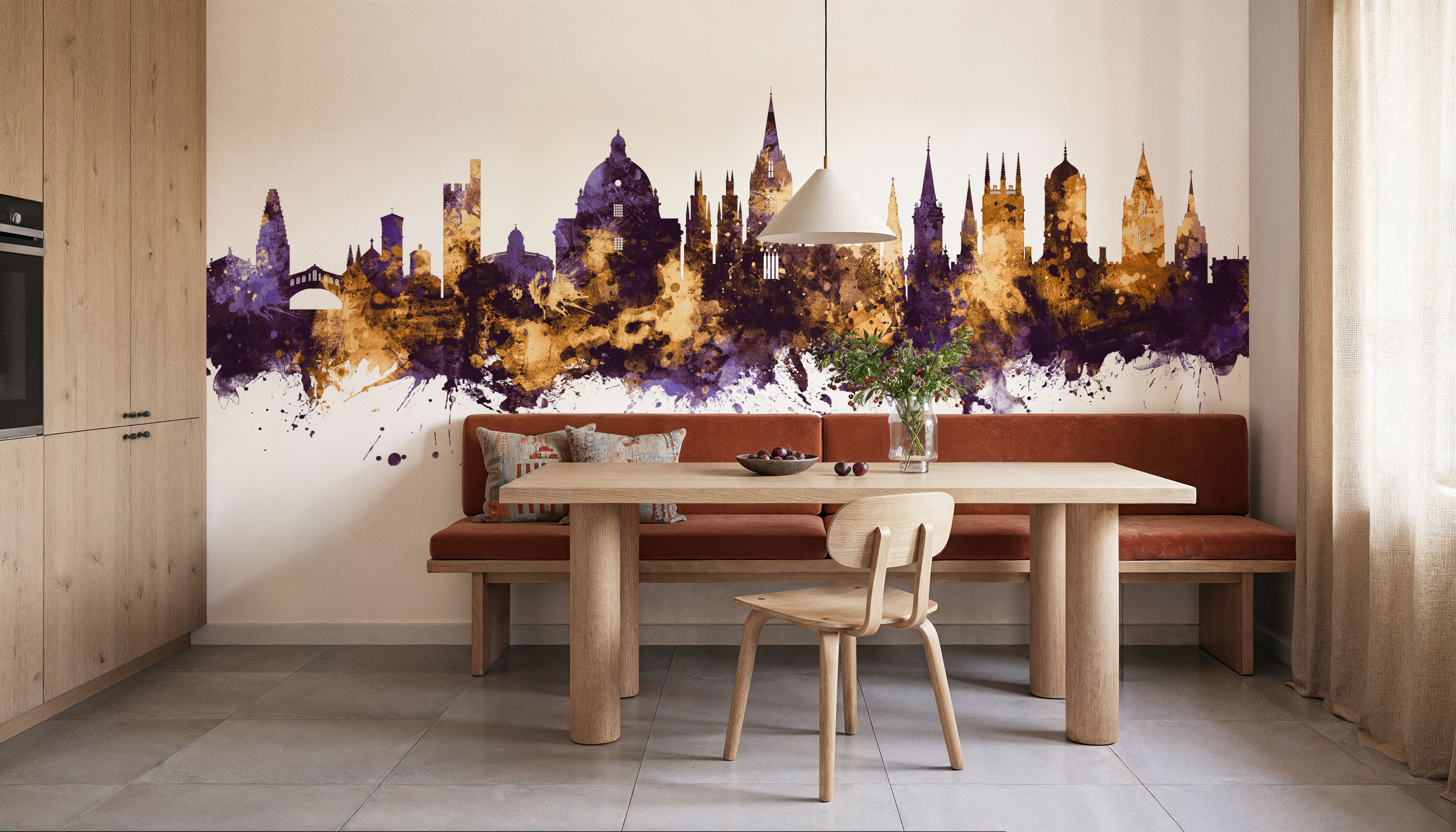 Oxford England Skyline Purple & Gold