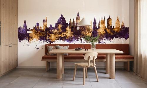 Oxford England Skyline Purple & Gold