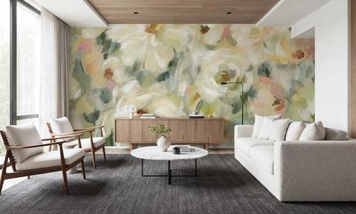 Expressive Pale Floral on Canvas