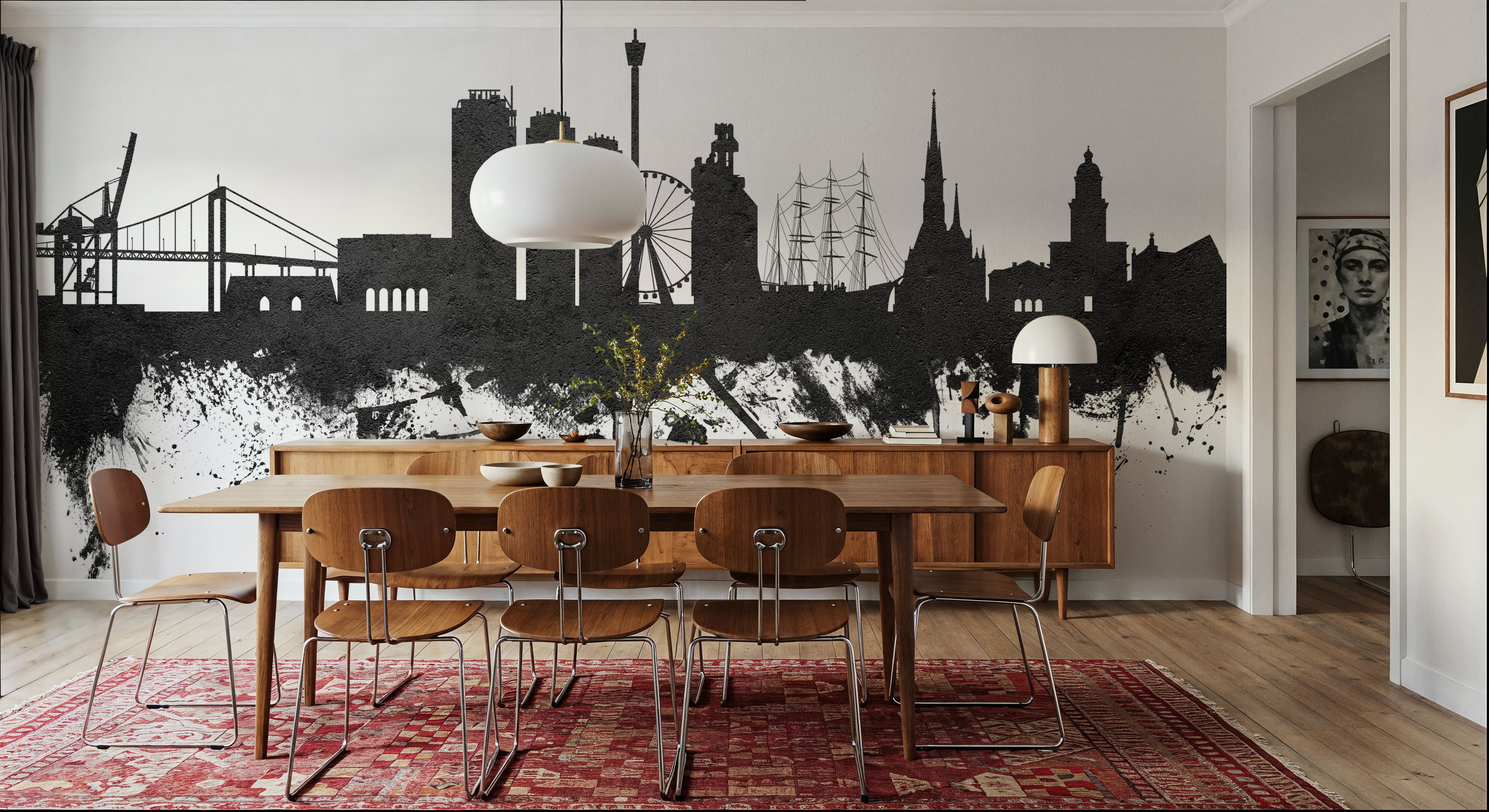 Gothenburg Skyline Black & White