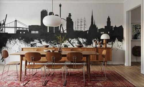 Gothenburg Skyline Black & White
