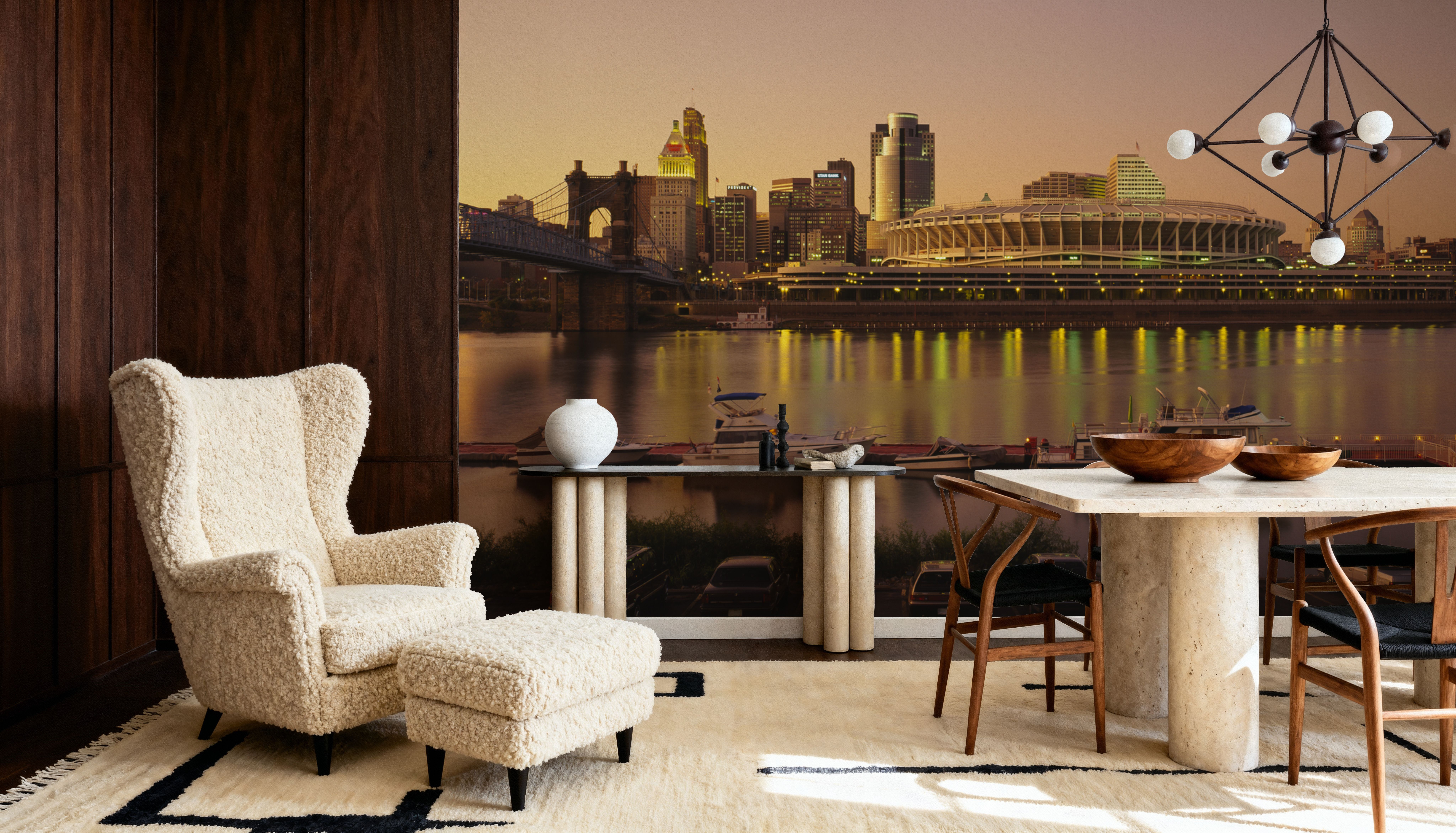 Riverfront Sunset Panorama