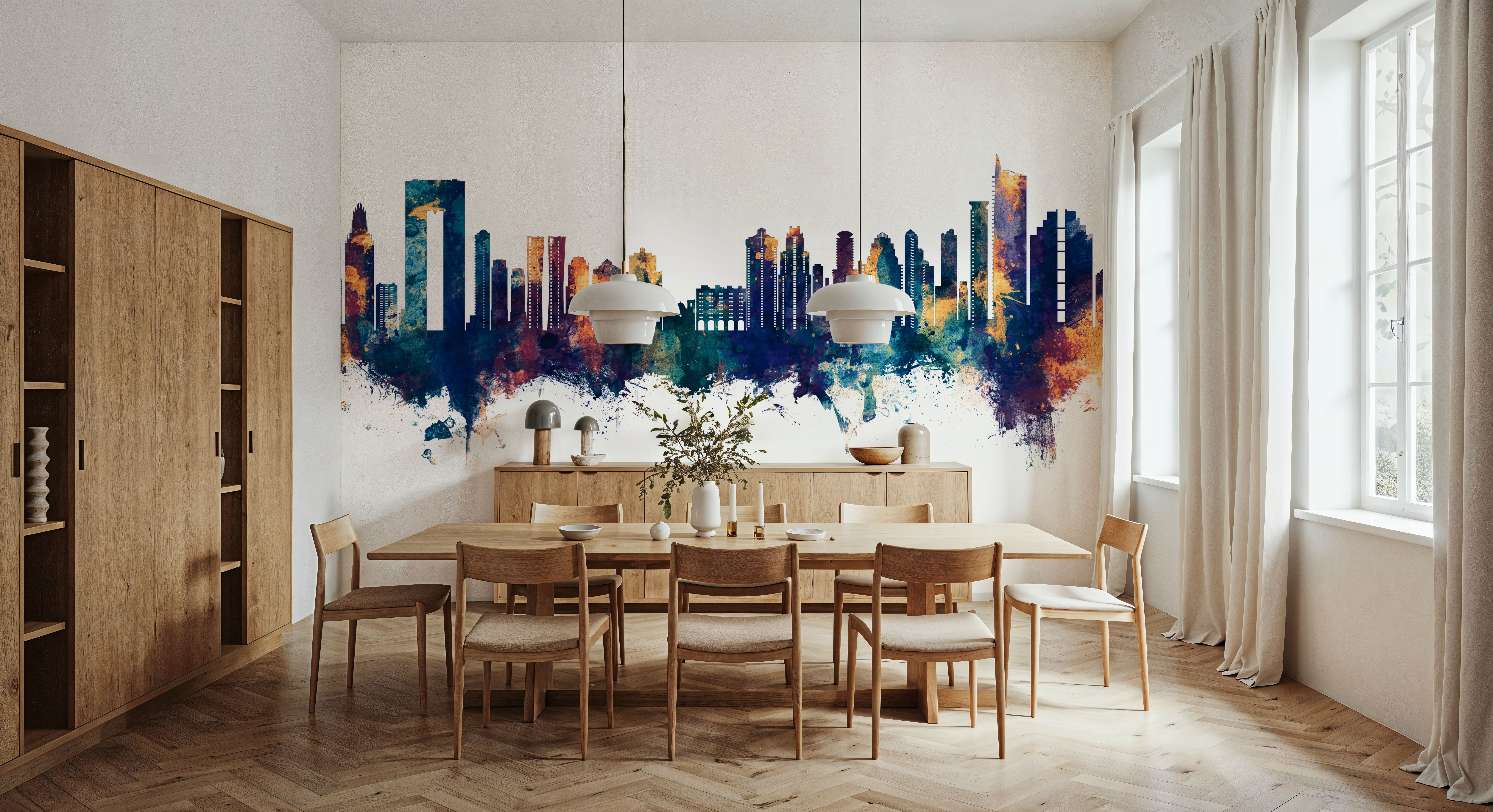 Benidorm Spain Skyline Blue & Bronze