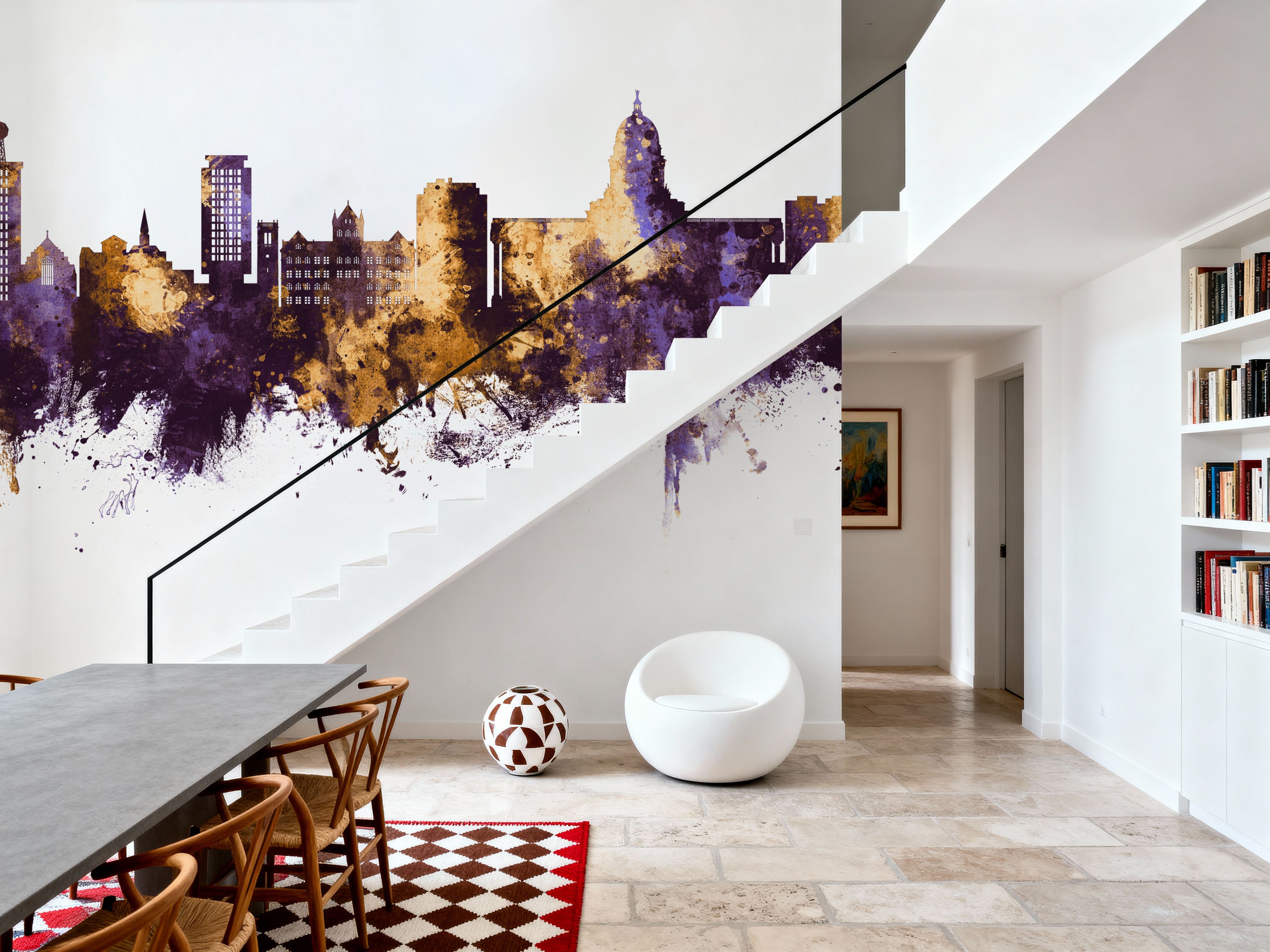 Madison Wisconsin Skyline Purple & Gold