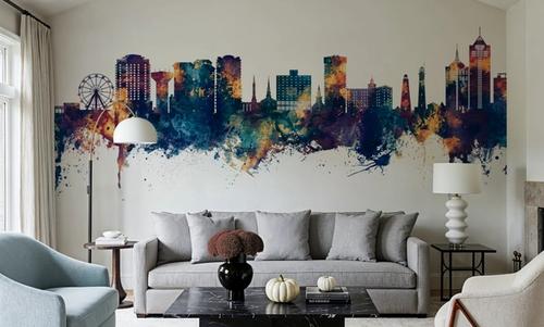 Virginia Beach Skyline Blue & Bronze