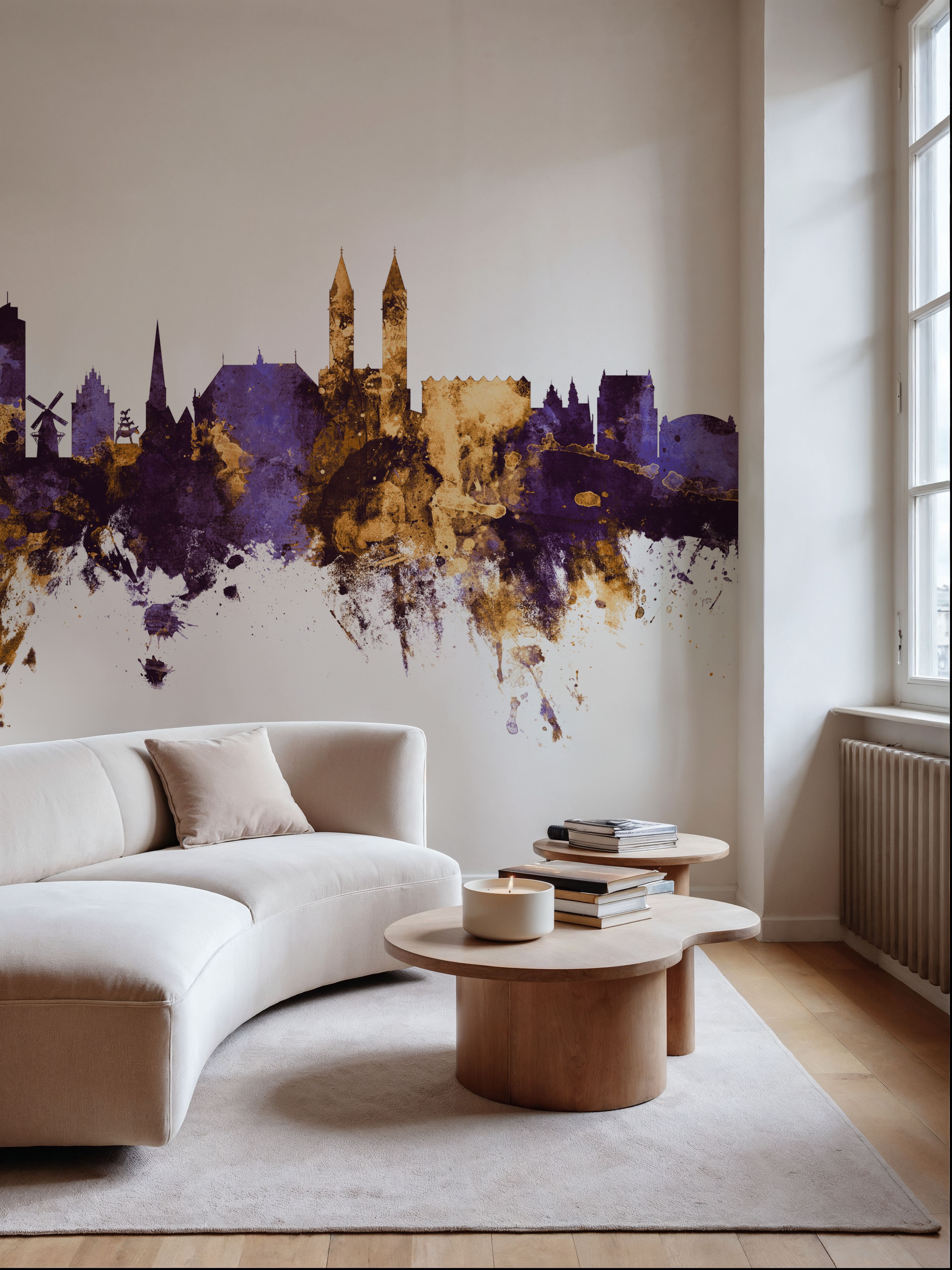 Bremen Germany Skyline Purple & Gold