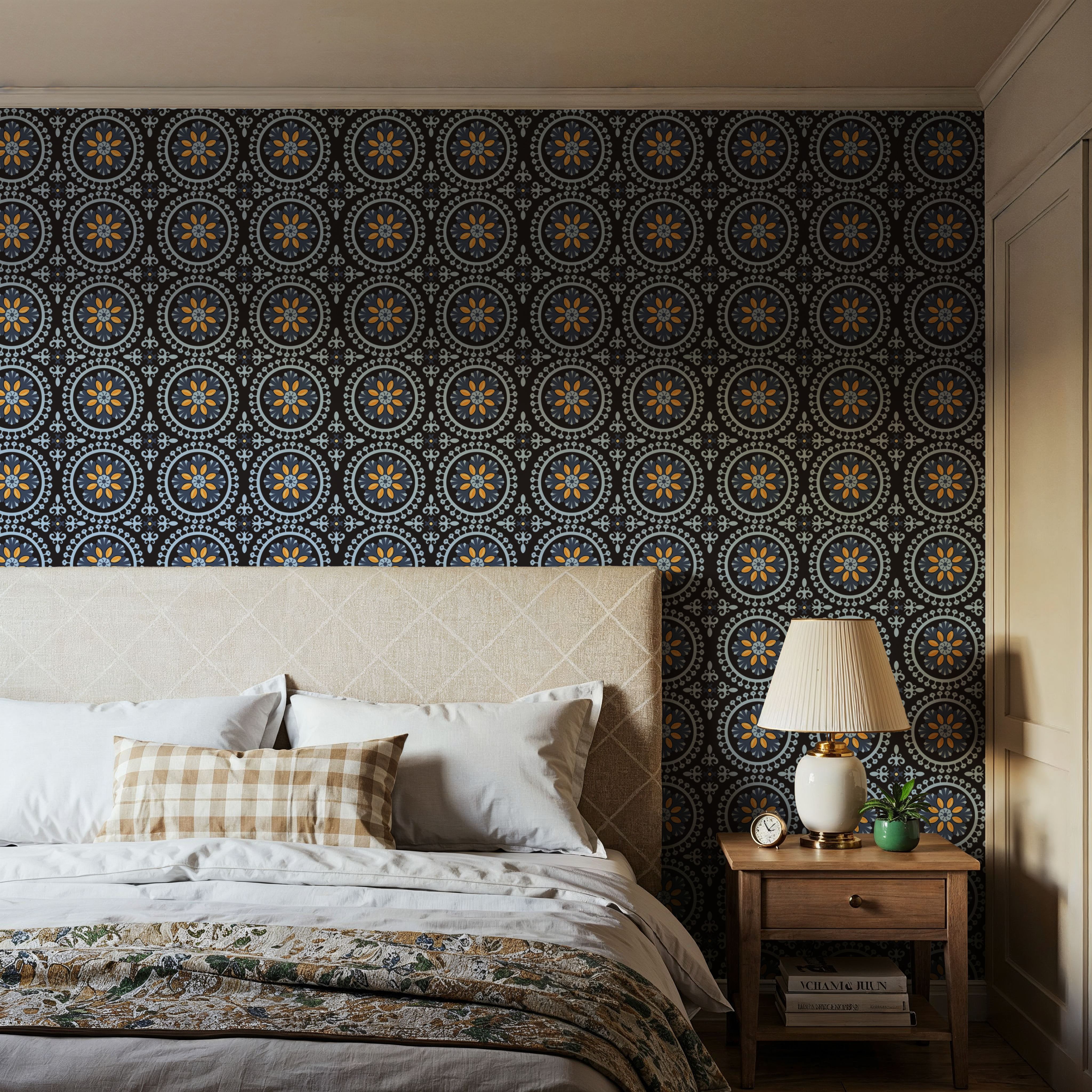 Geo Floral, Navy