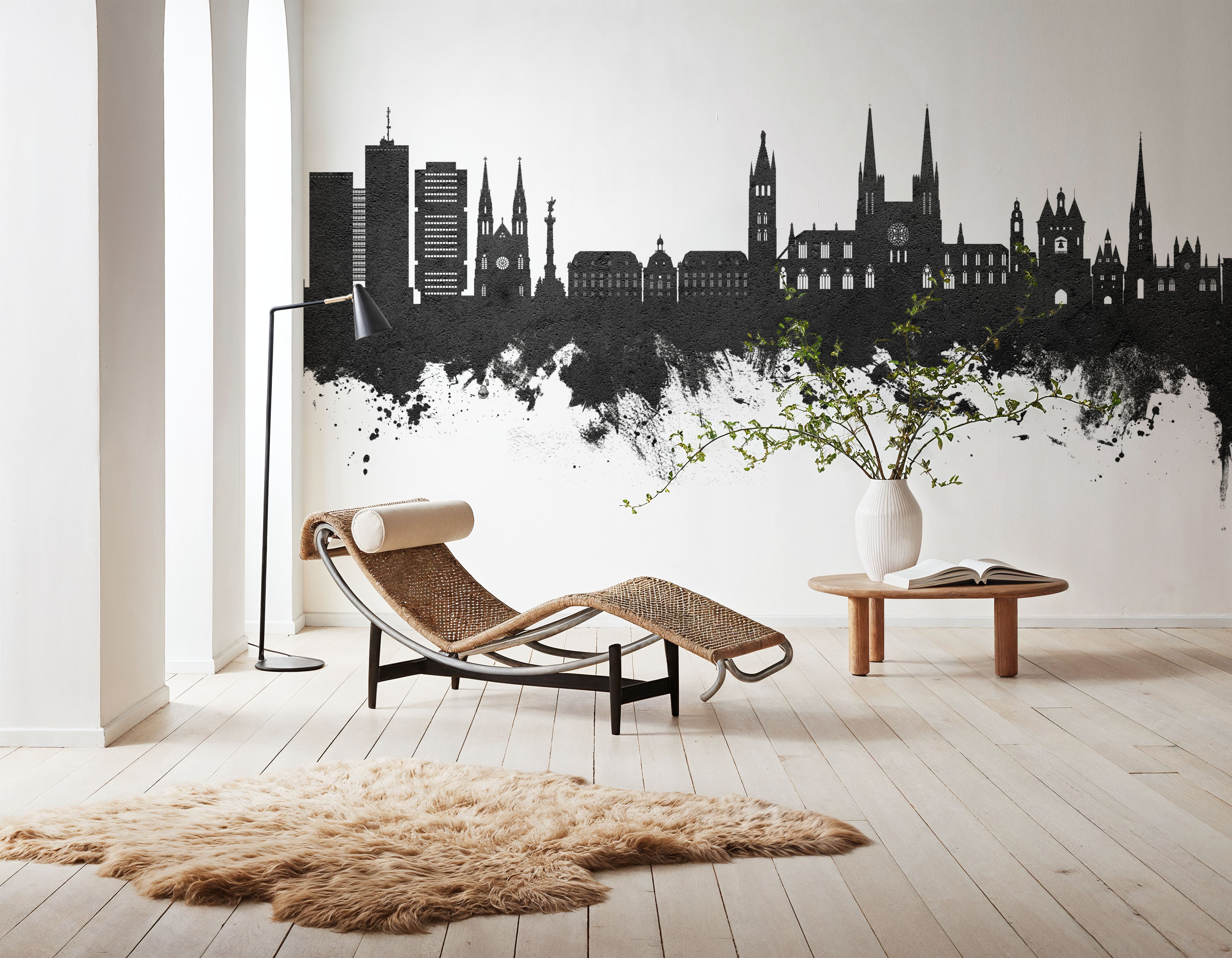 Bordeaux France Skyline Black & White