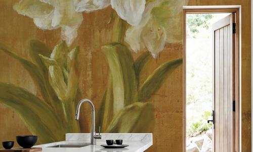 White Amaryllis on Bronze