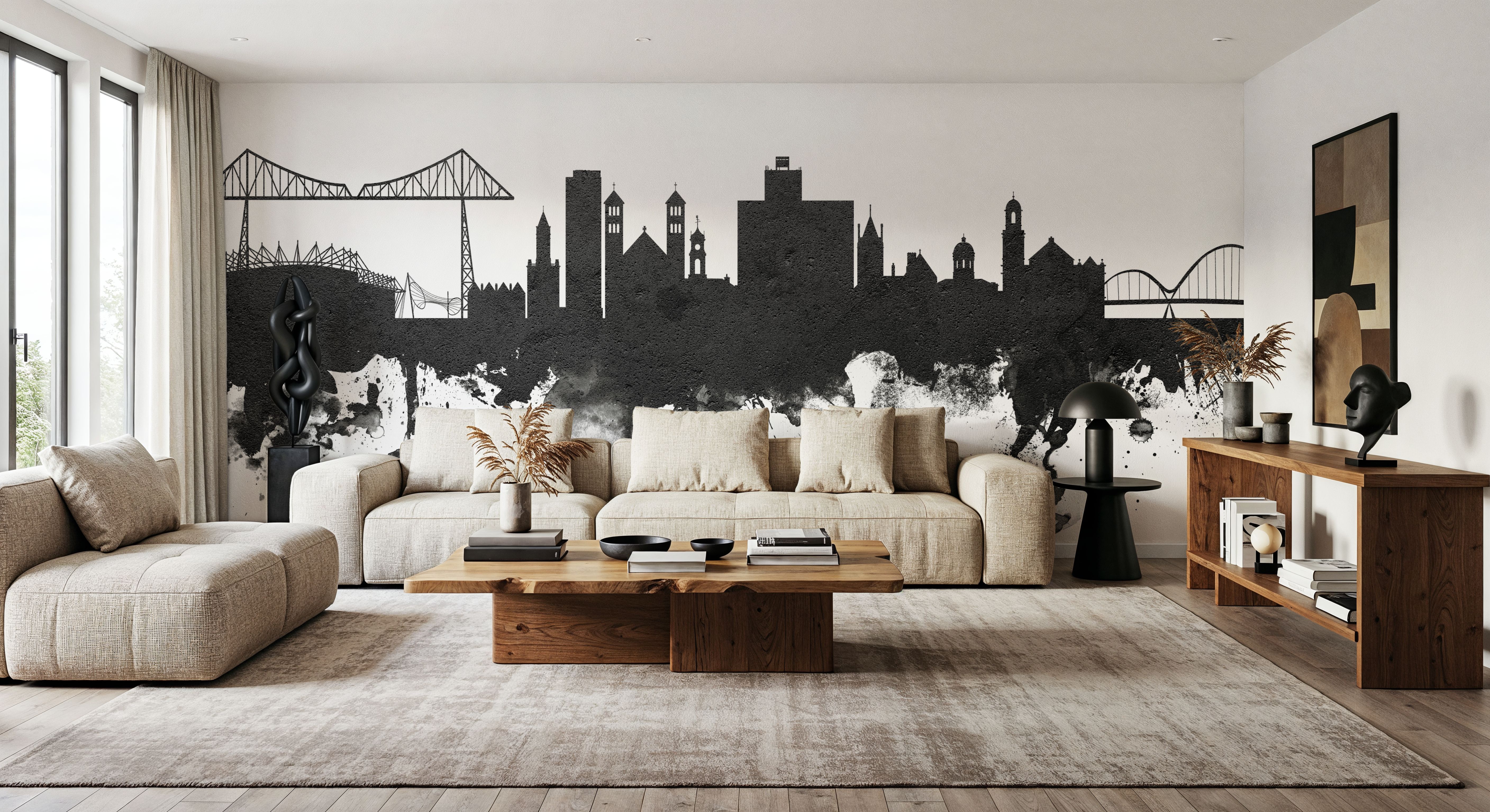 Middlesbrough England Skyline Black & White