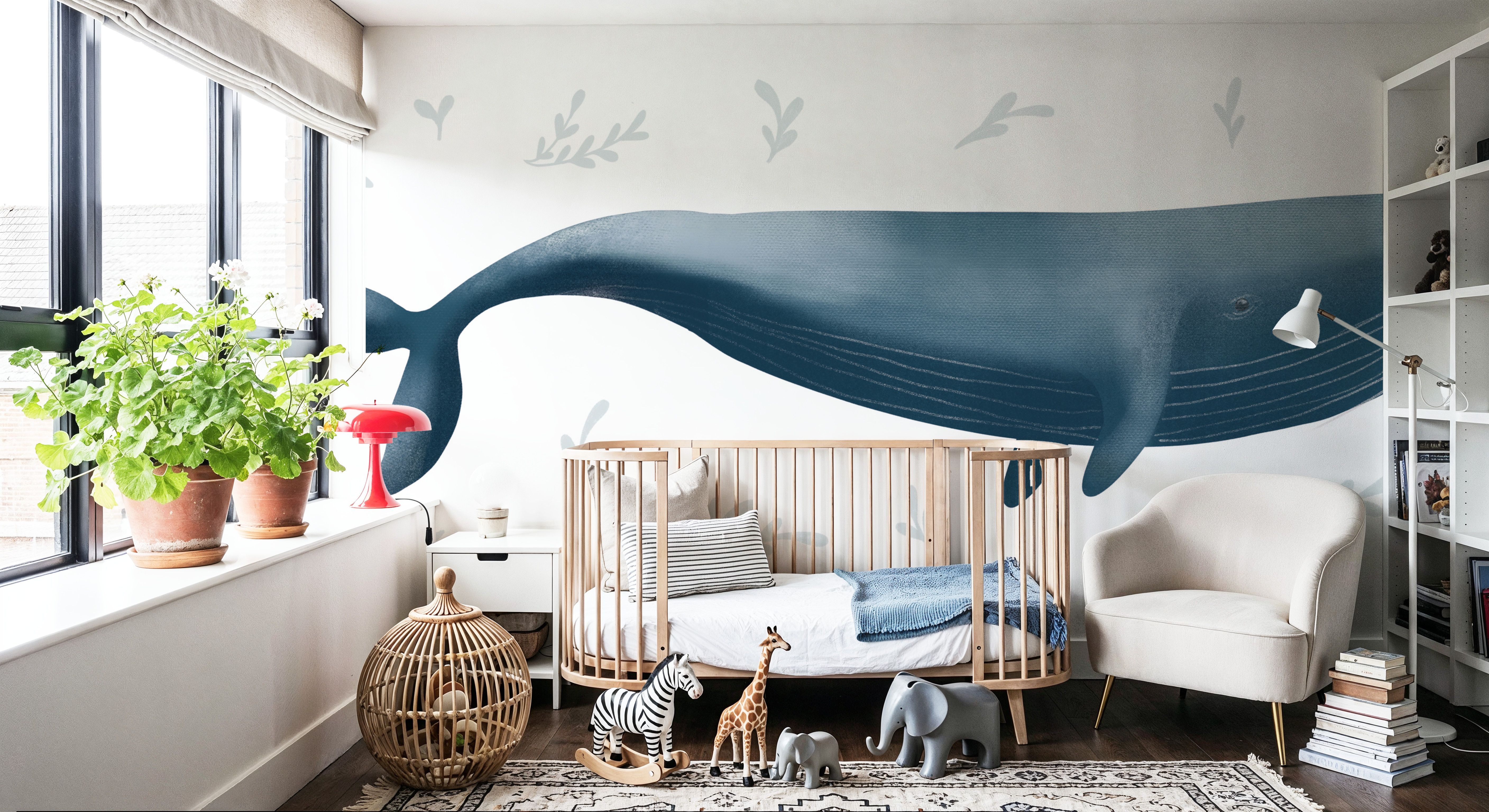 Ocean Life Whale on White