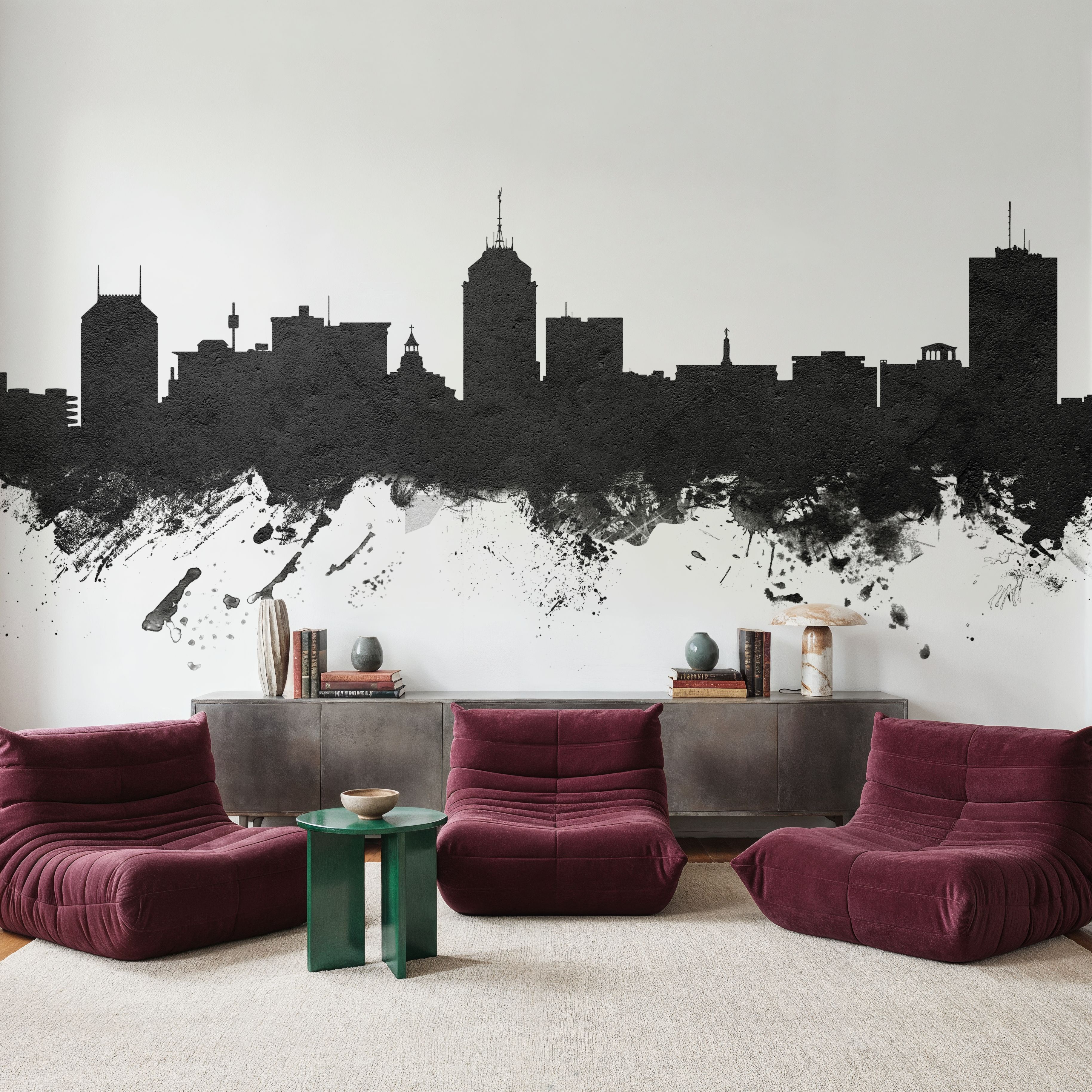 Fresno California Skyline Black & White