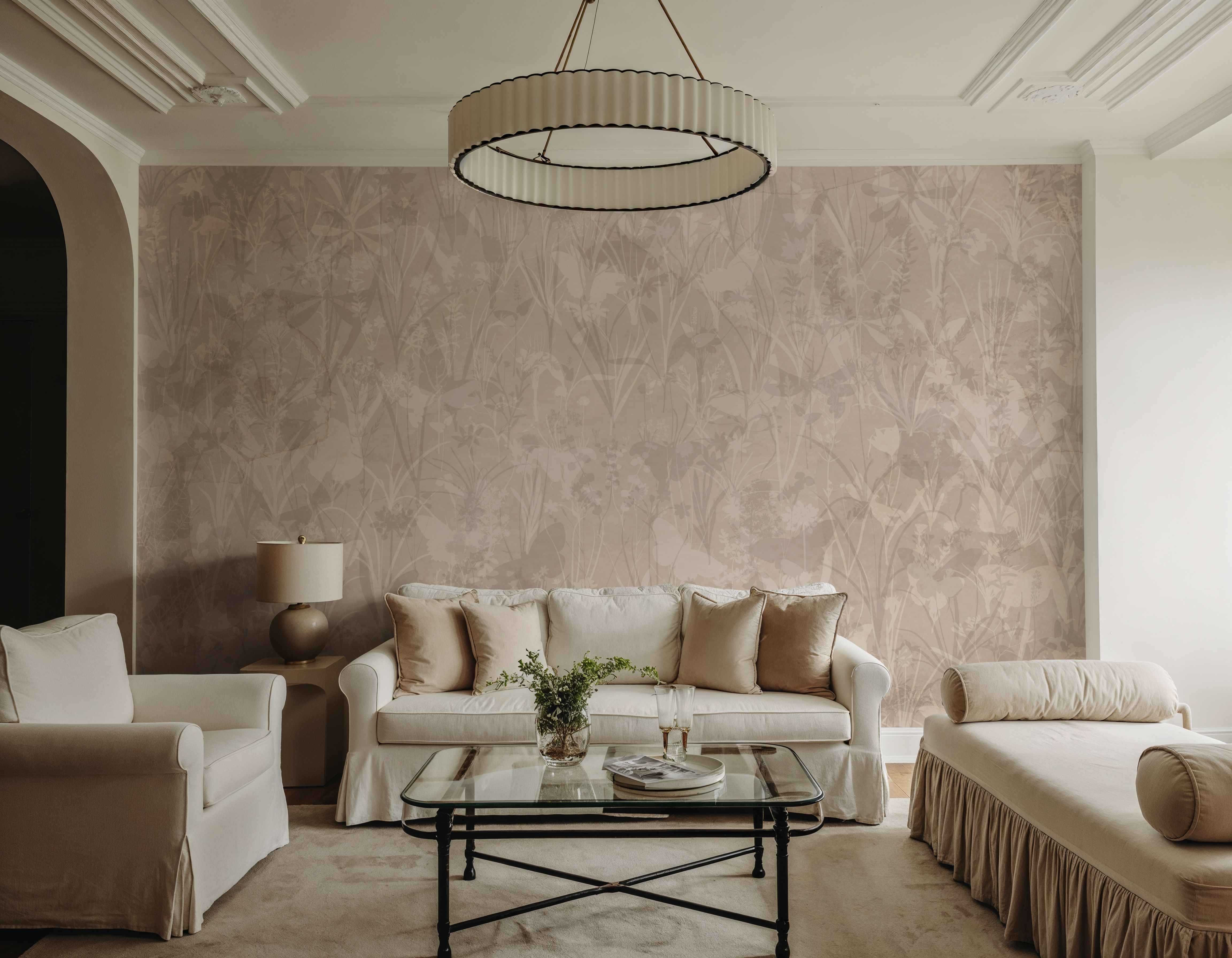 Herbals and Butterflies Double Silhouette Brown