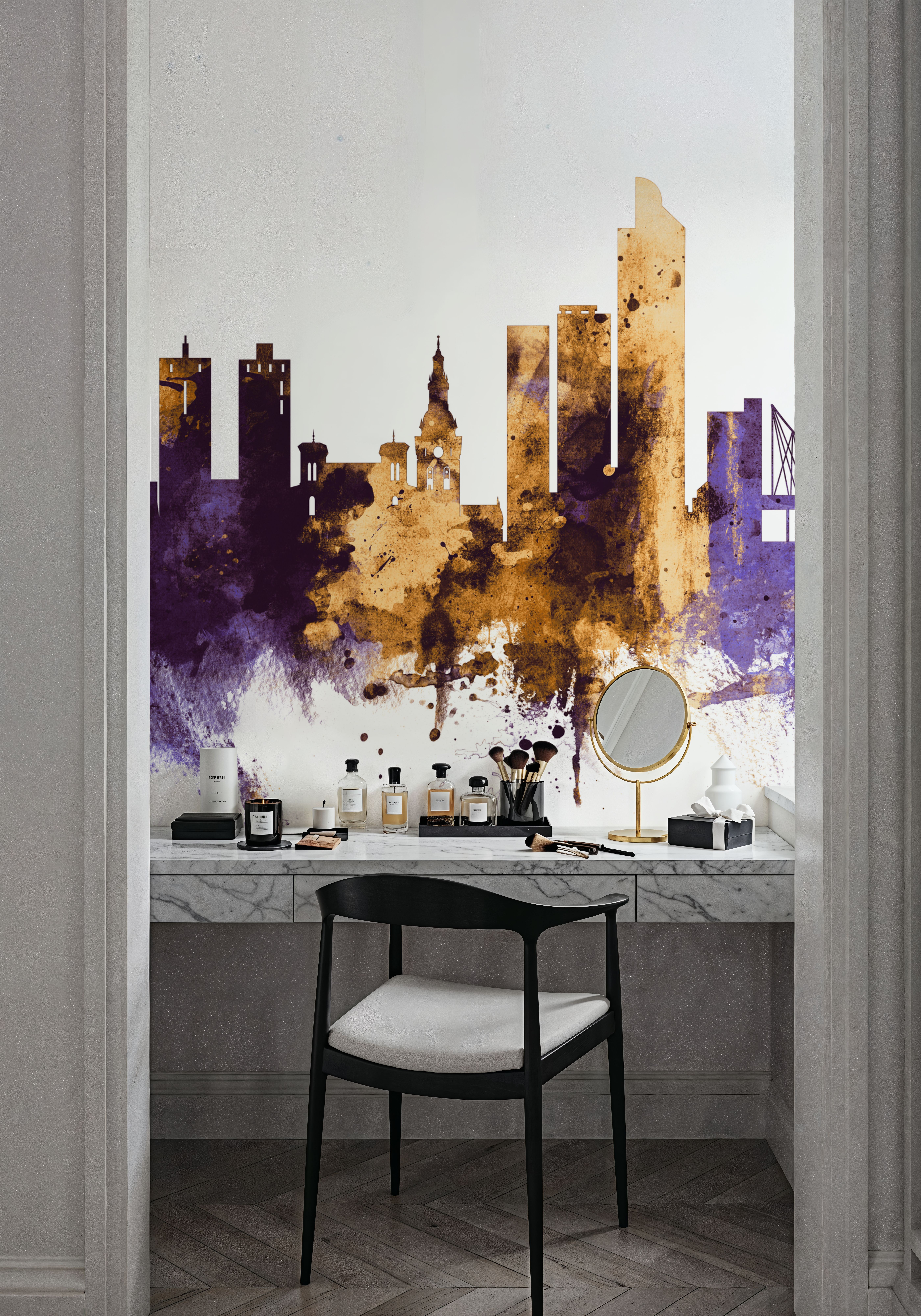 Oslo Skyline Purple & Gold