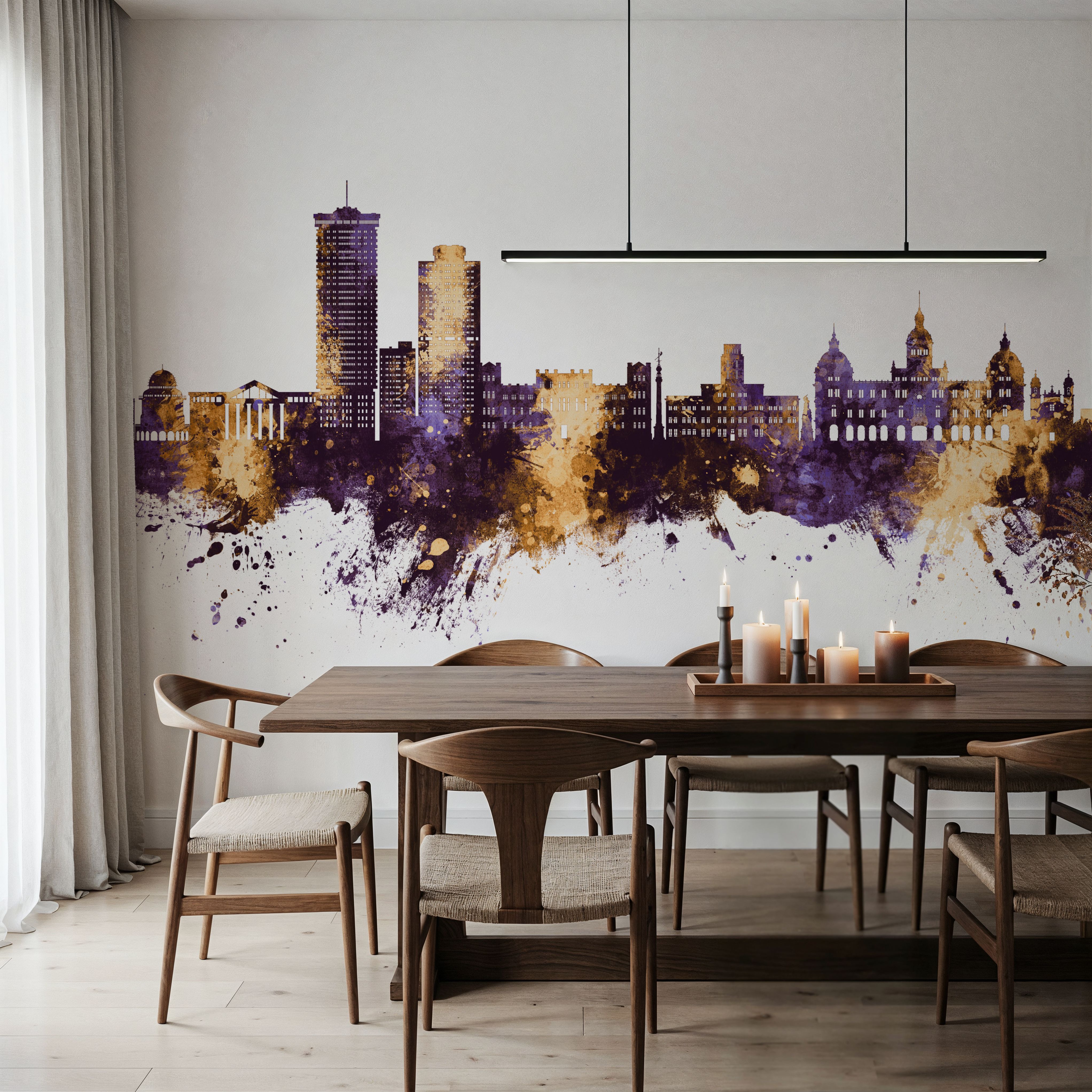 A Coruña Spain Skyline Purple & Gold