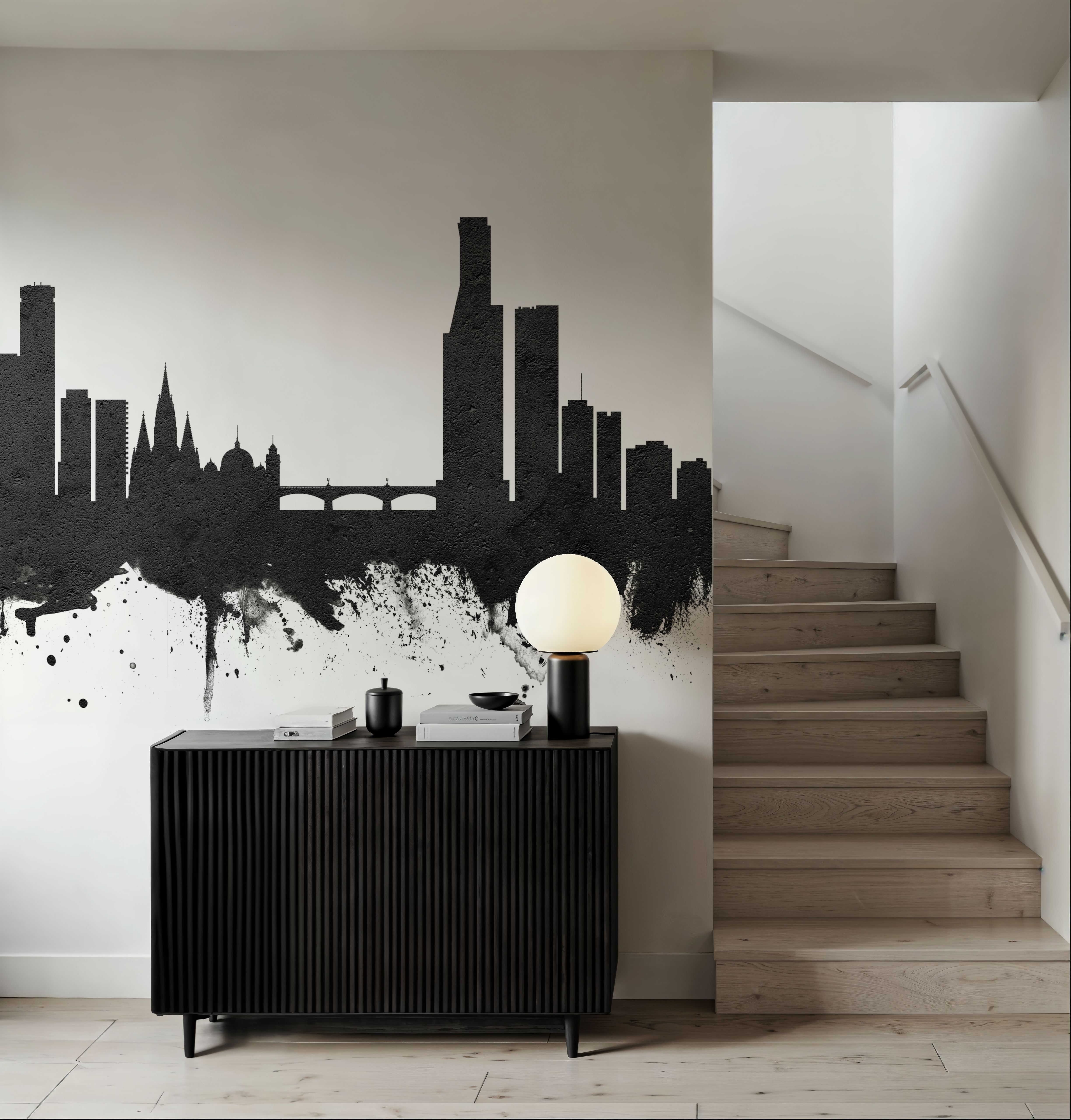 Melbourne Australia Skyline Black & White