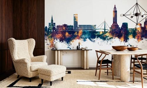 Le Havre France Skyline Blue & Bronze