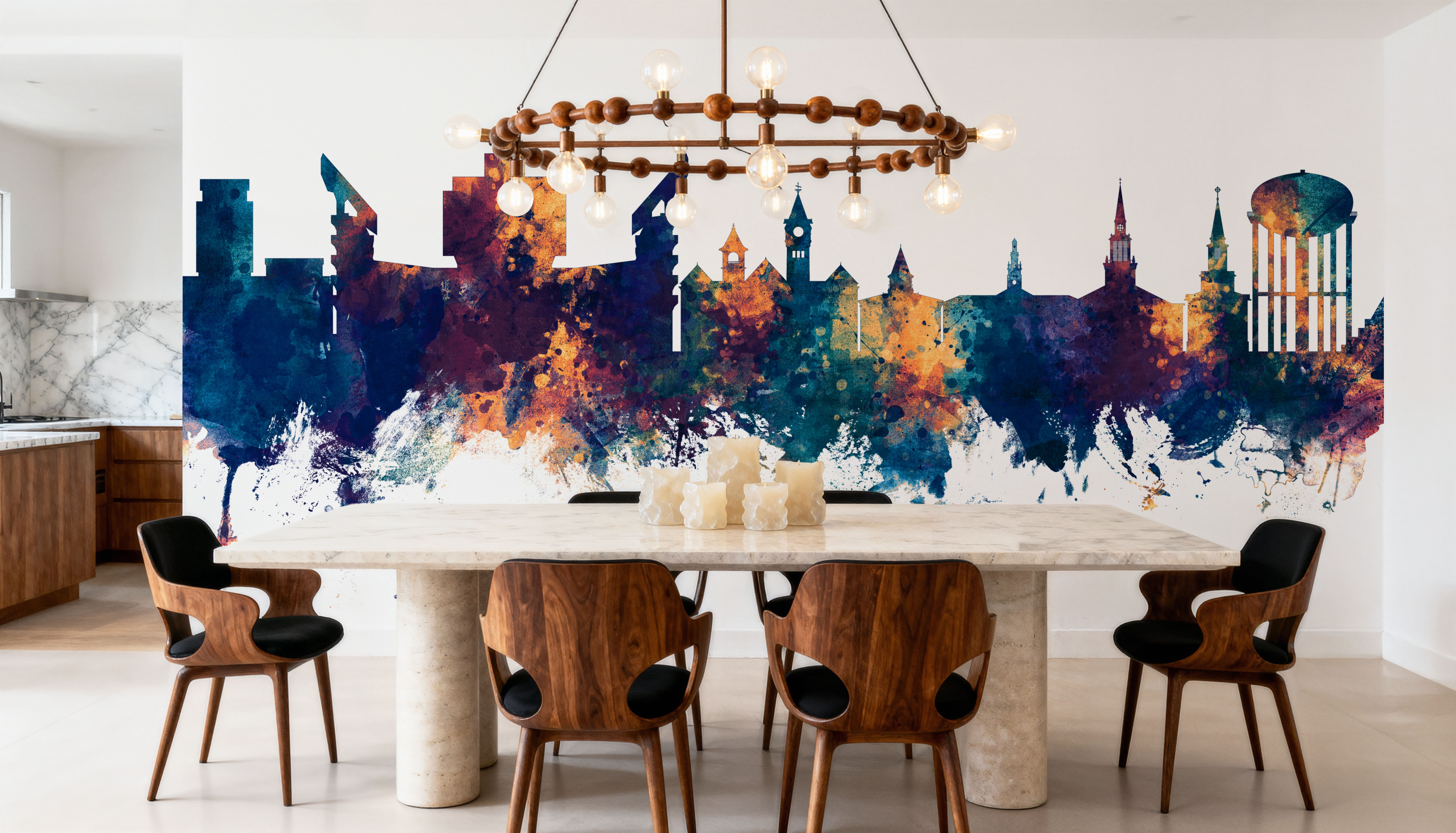 Auburn Alabama Skyline Blue & Bronze