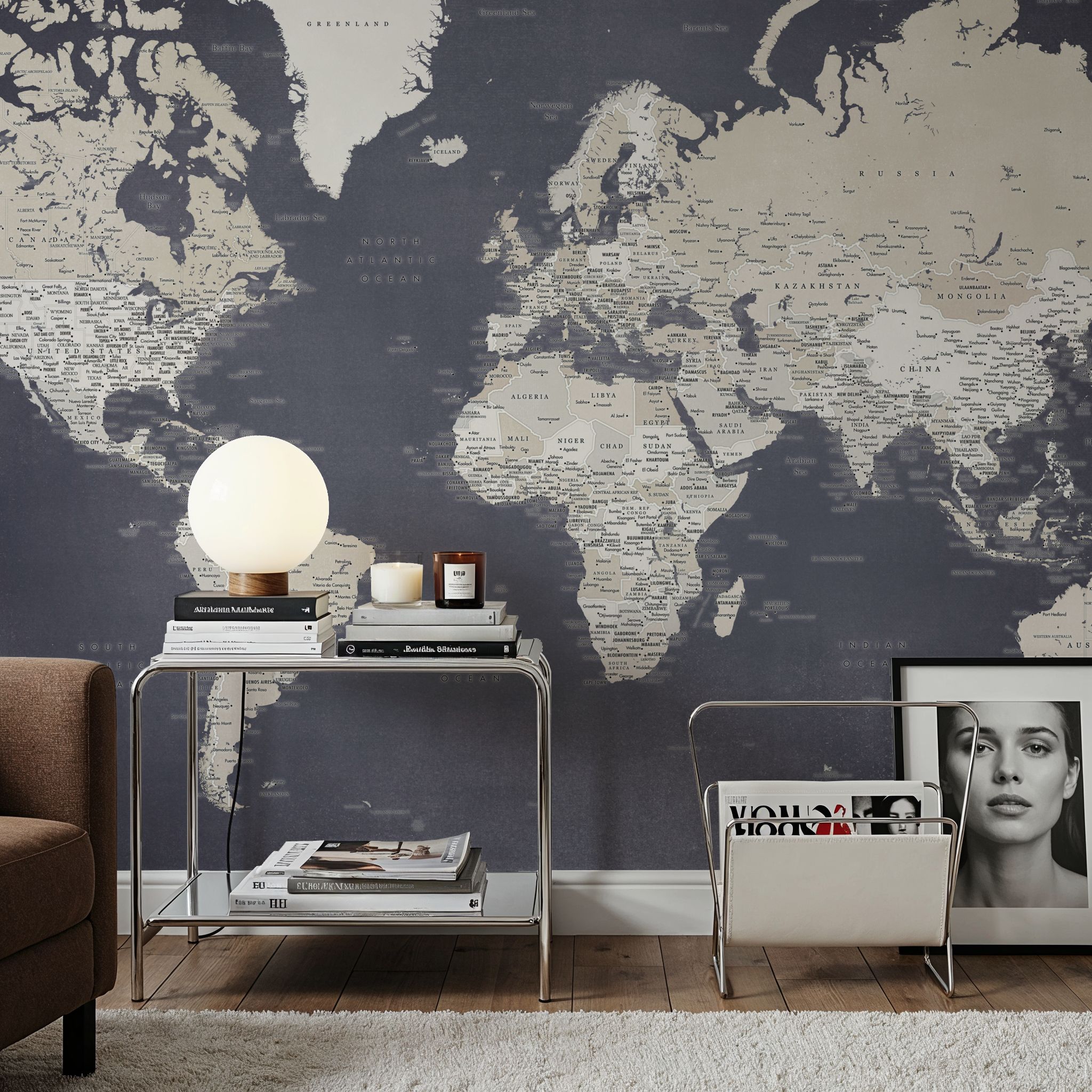 World Map Cities - Glyn