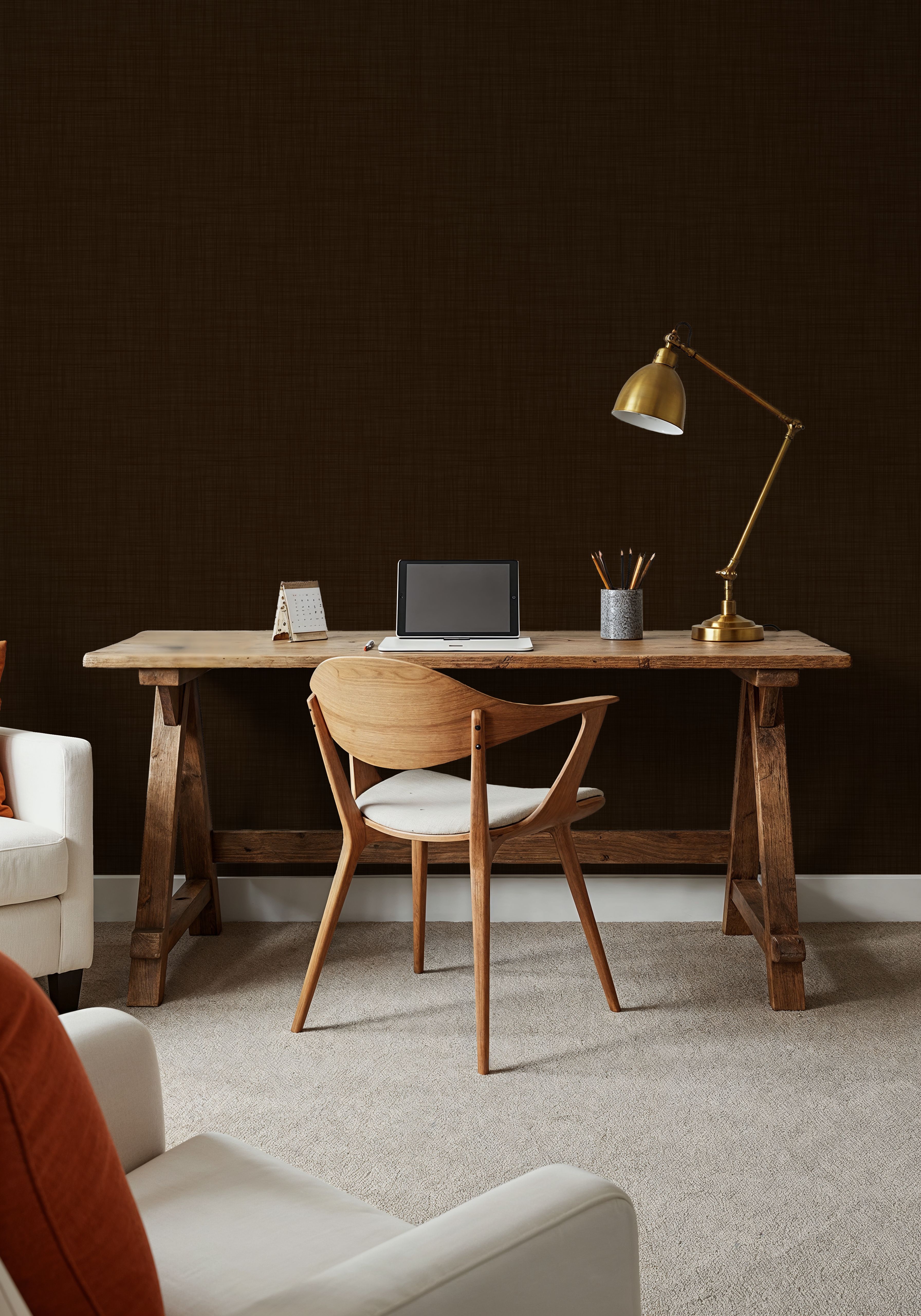 Mottled Linen Effect, Chocolate