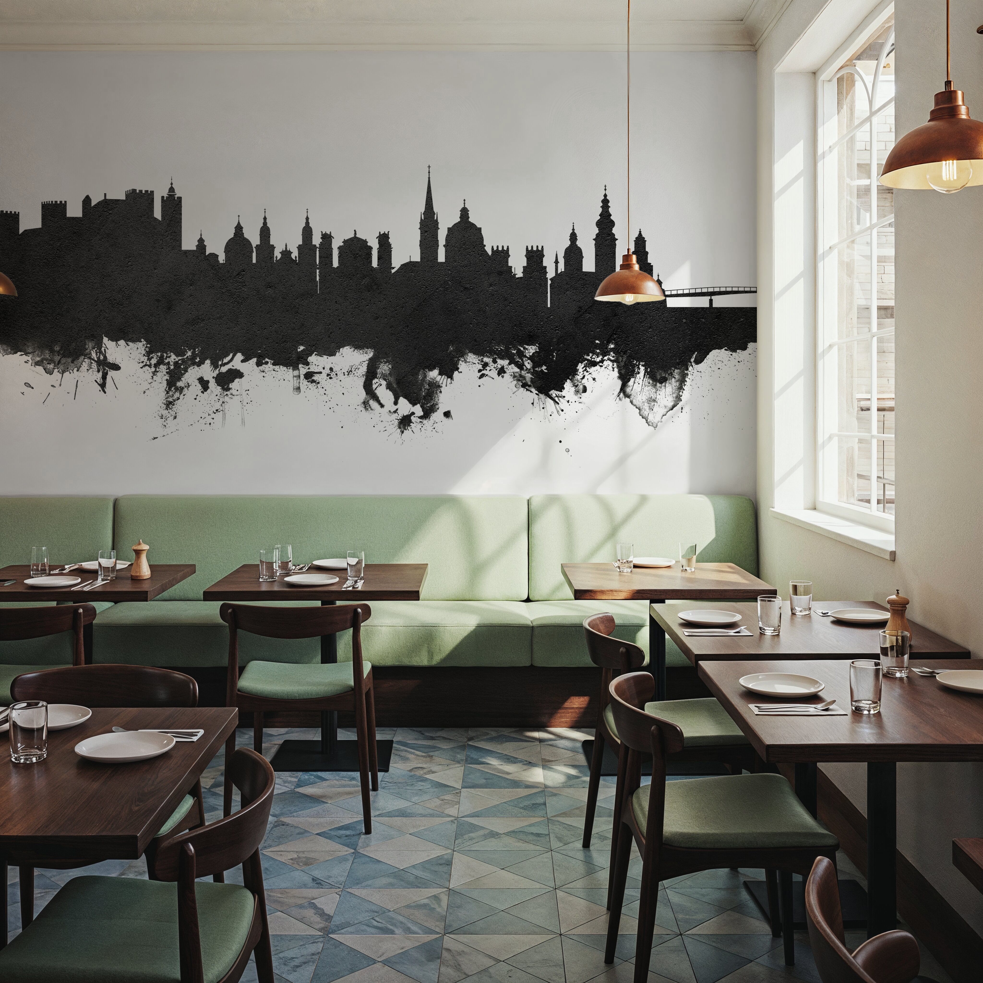 Salzburg Austria Skyline Black & White