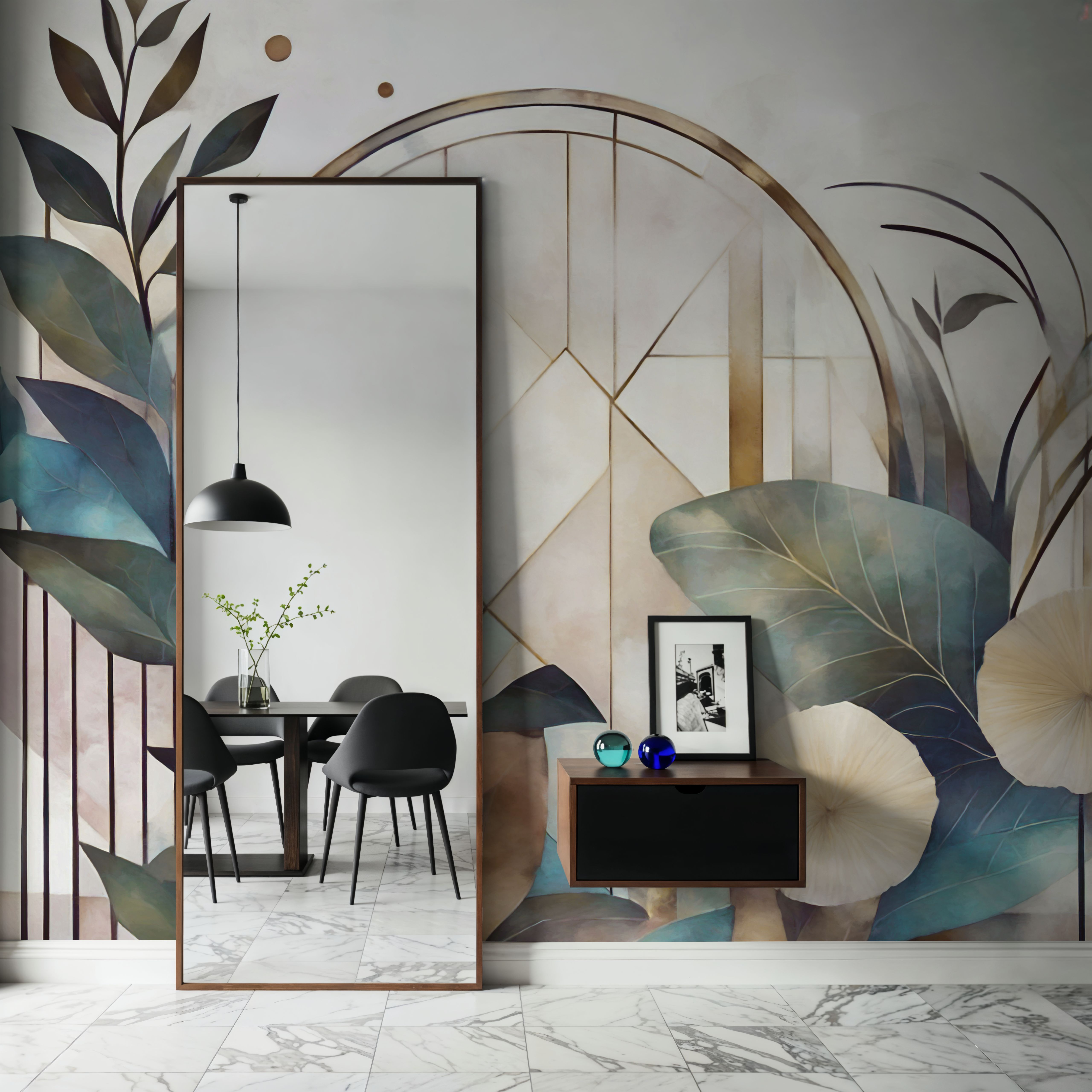 Art Deco Floral Geometry Yellow