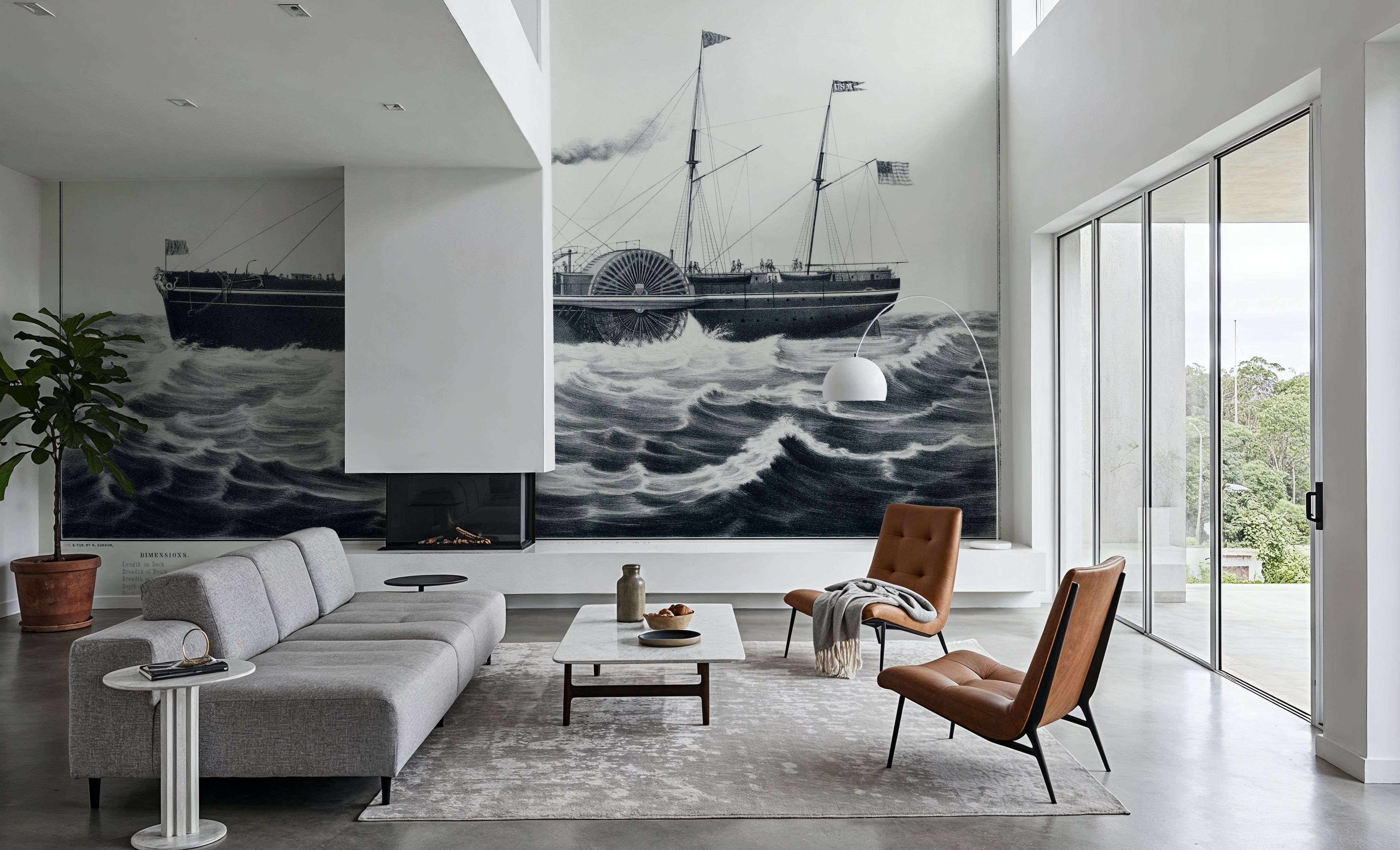 The Pacific Steam Ship, Tapeten