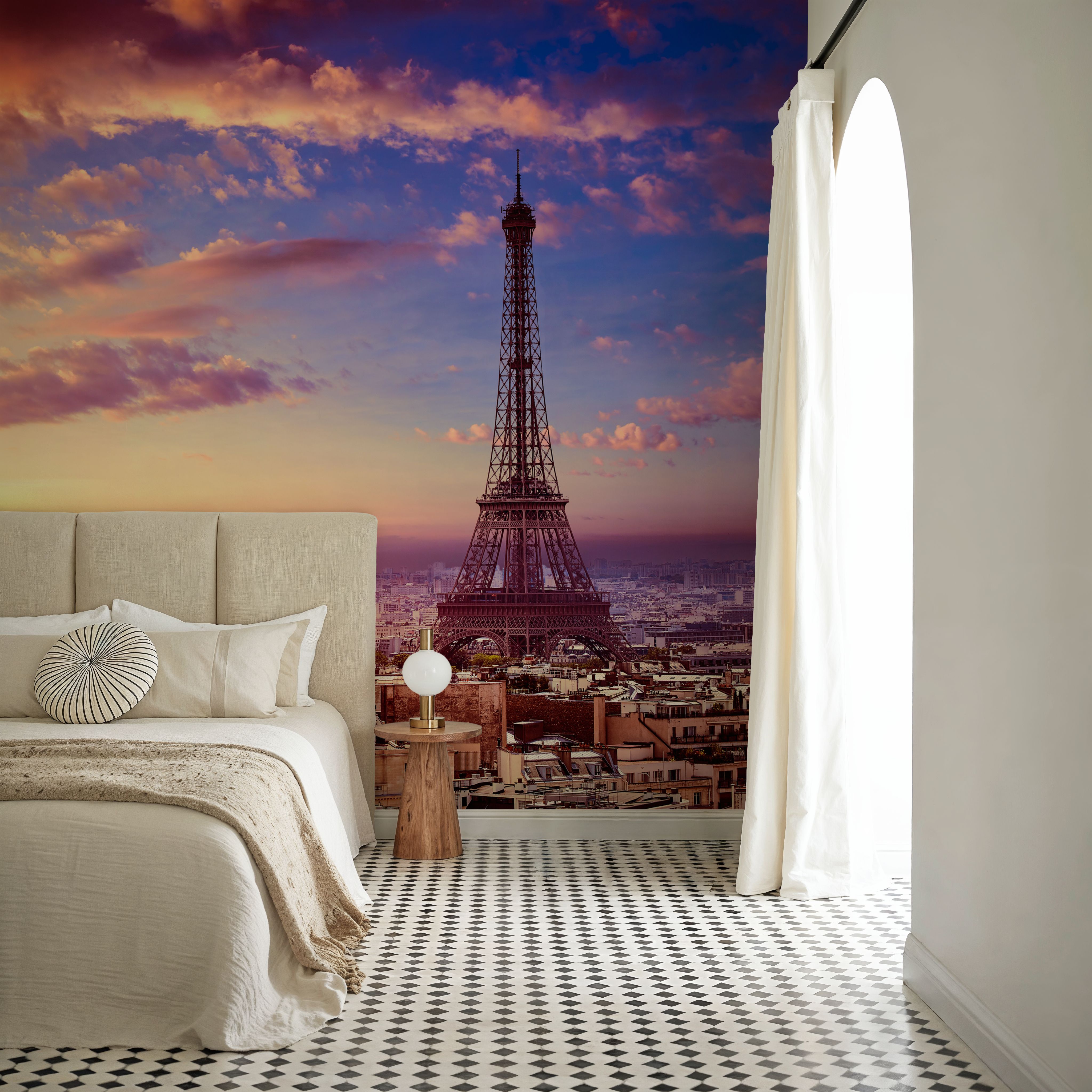 Eiffel Tower Pink Sky