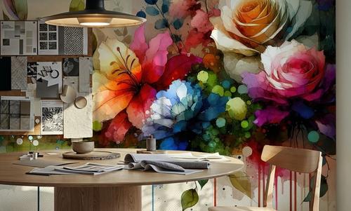 Watercolor Modern Artistic Garden