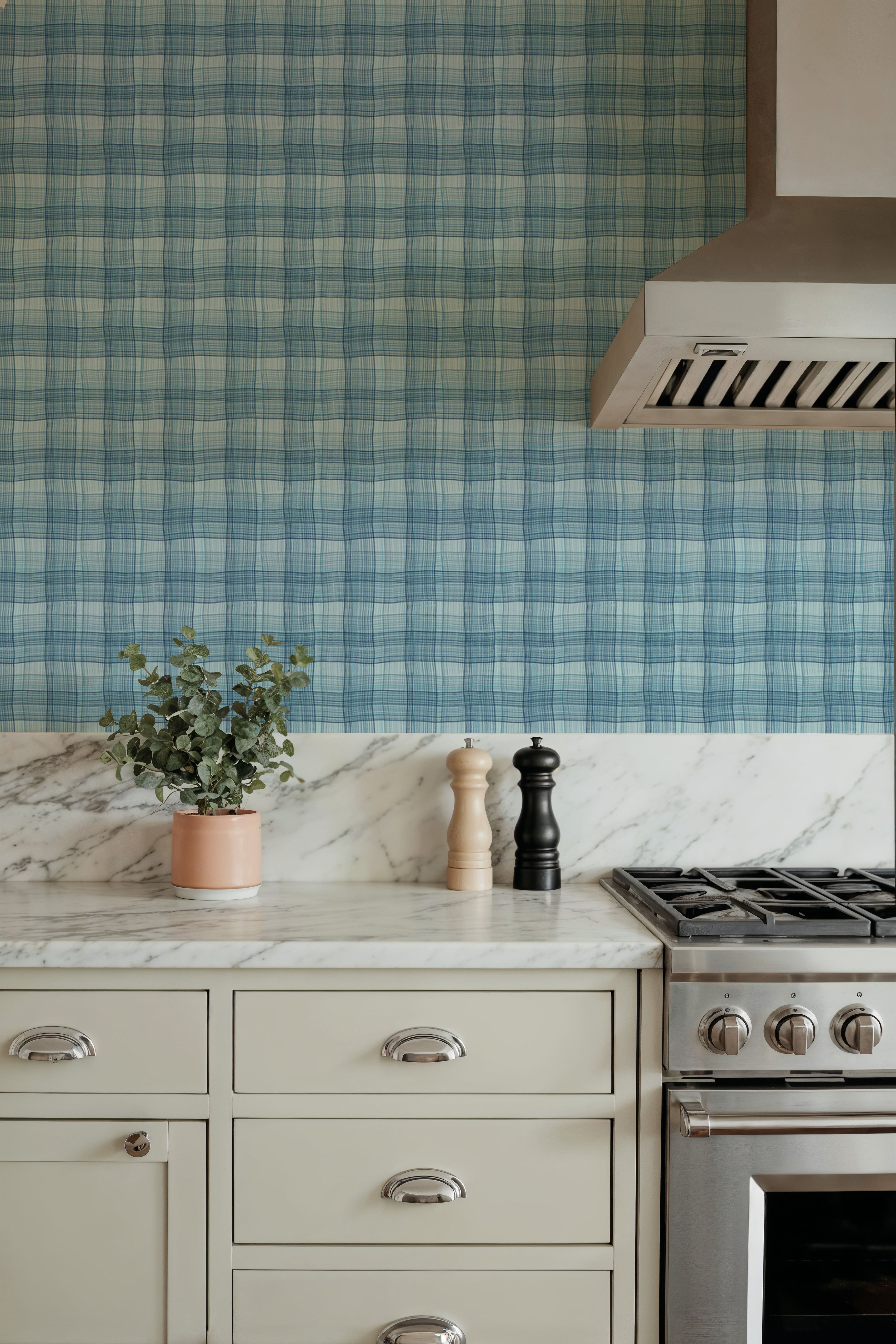 Stripy Gingham, Marine