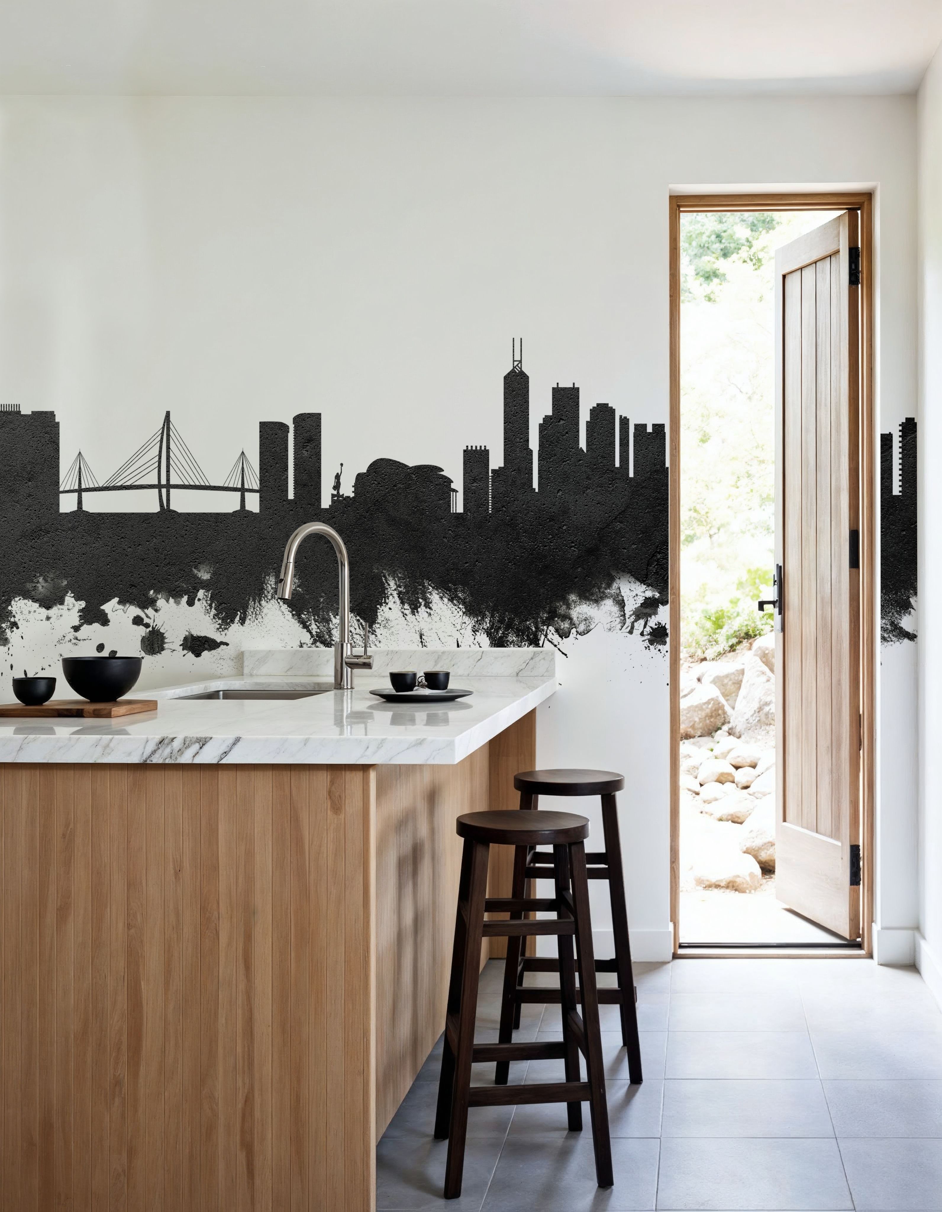 Hong Kong Skyline Black & White