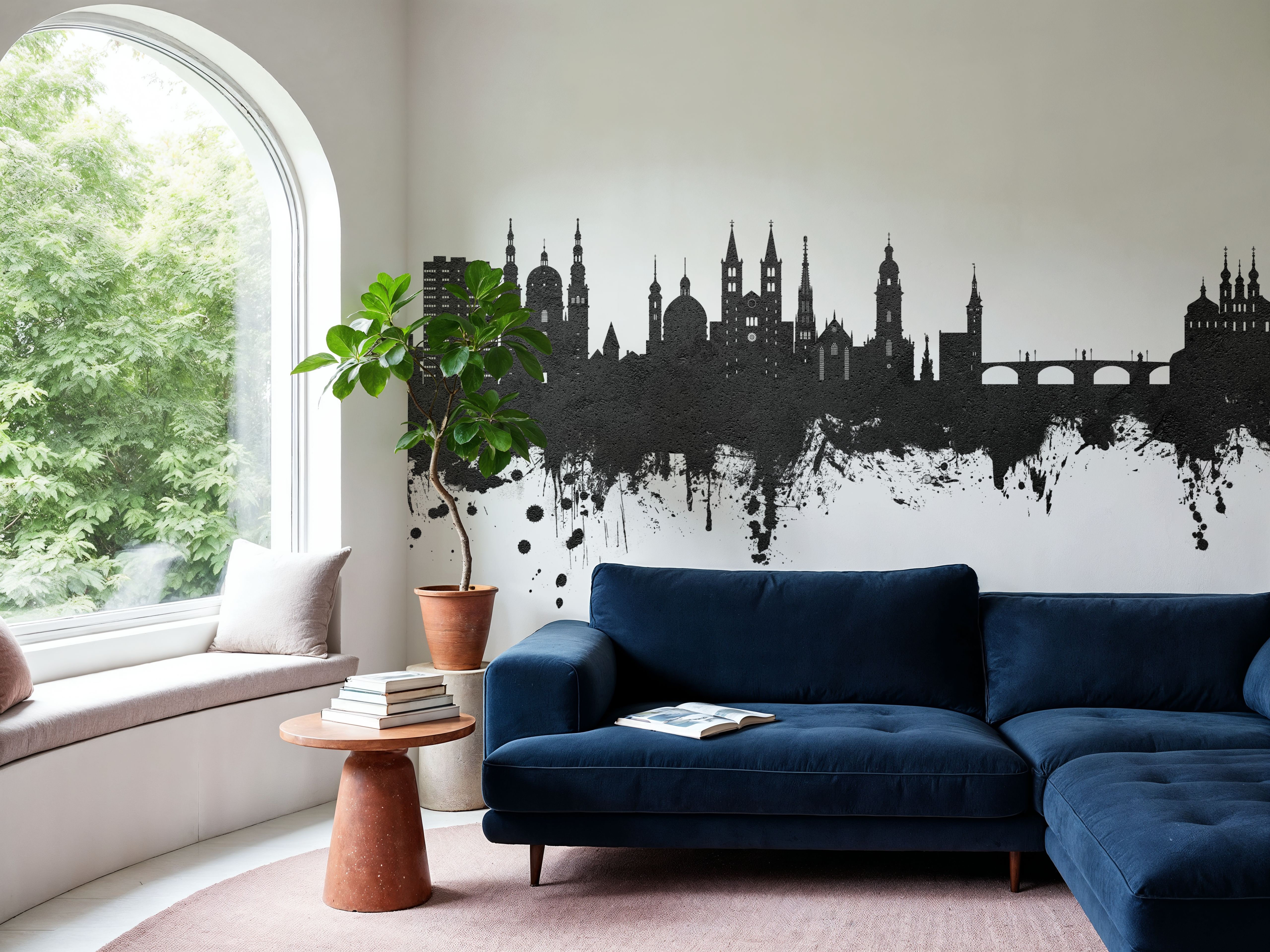 Würzburg Germany Skyline Black & White