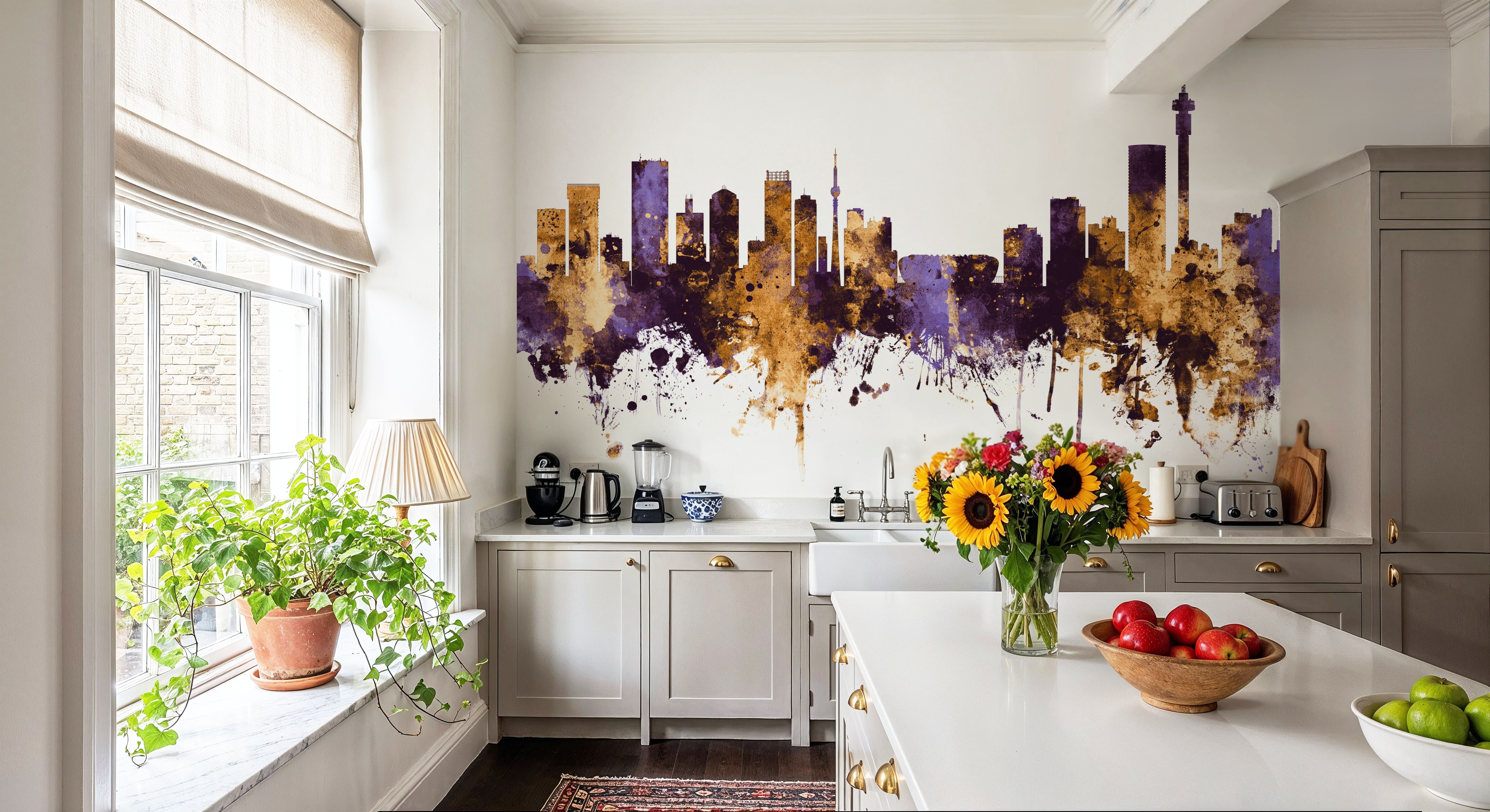 Johannesburg South Africa Skyline Purple & Gold