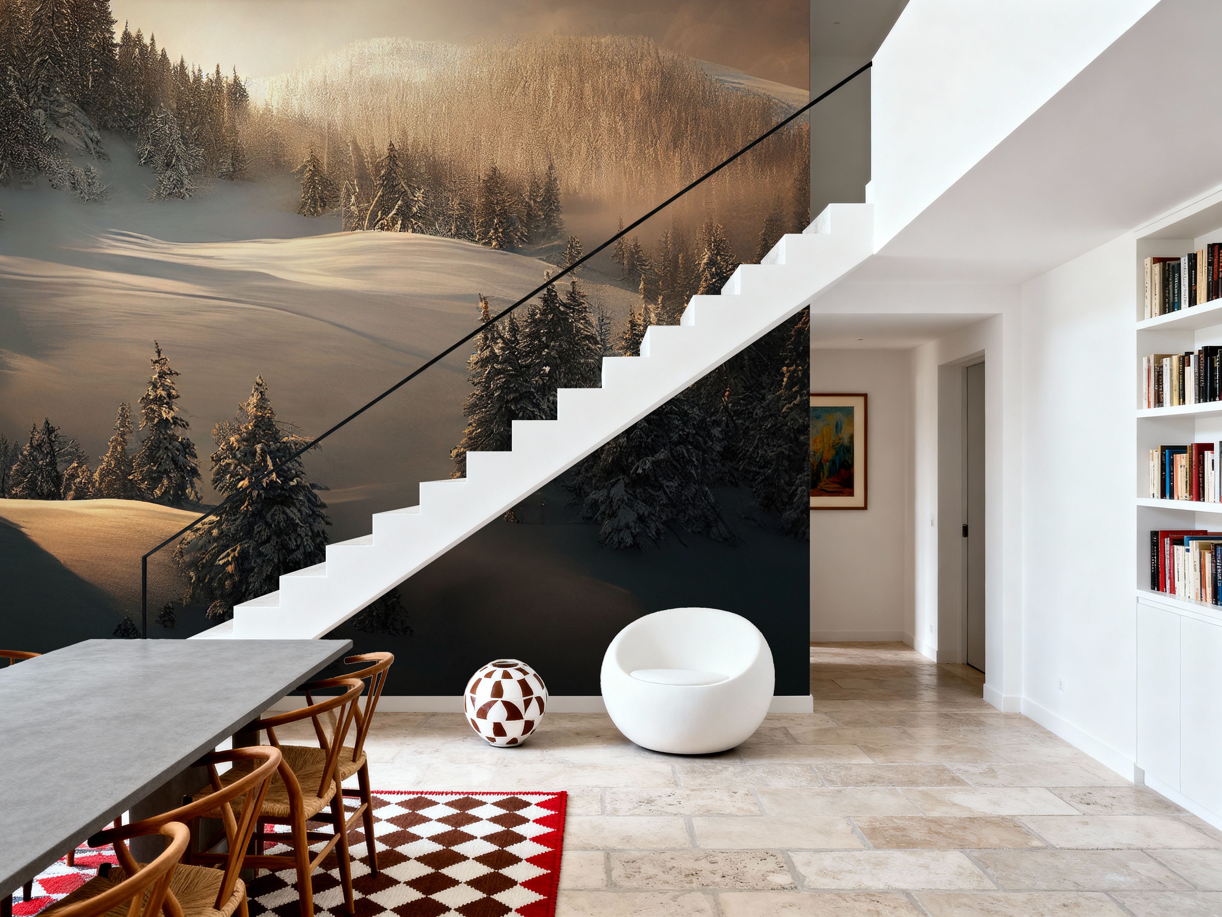Snow Sunset Illustration