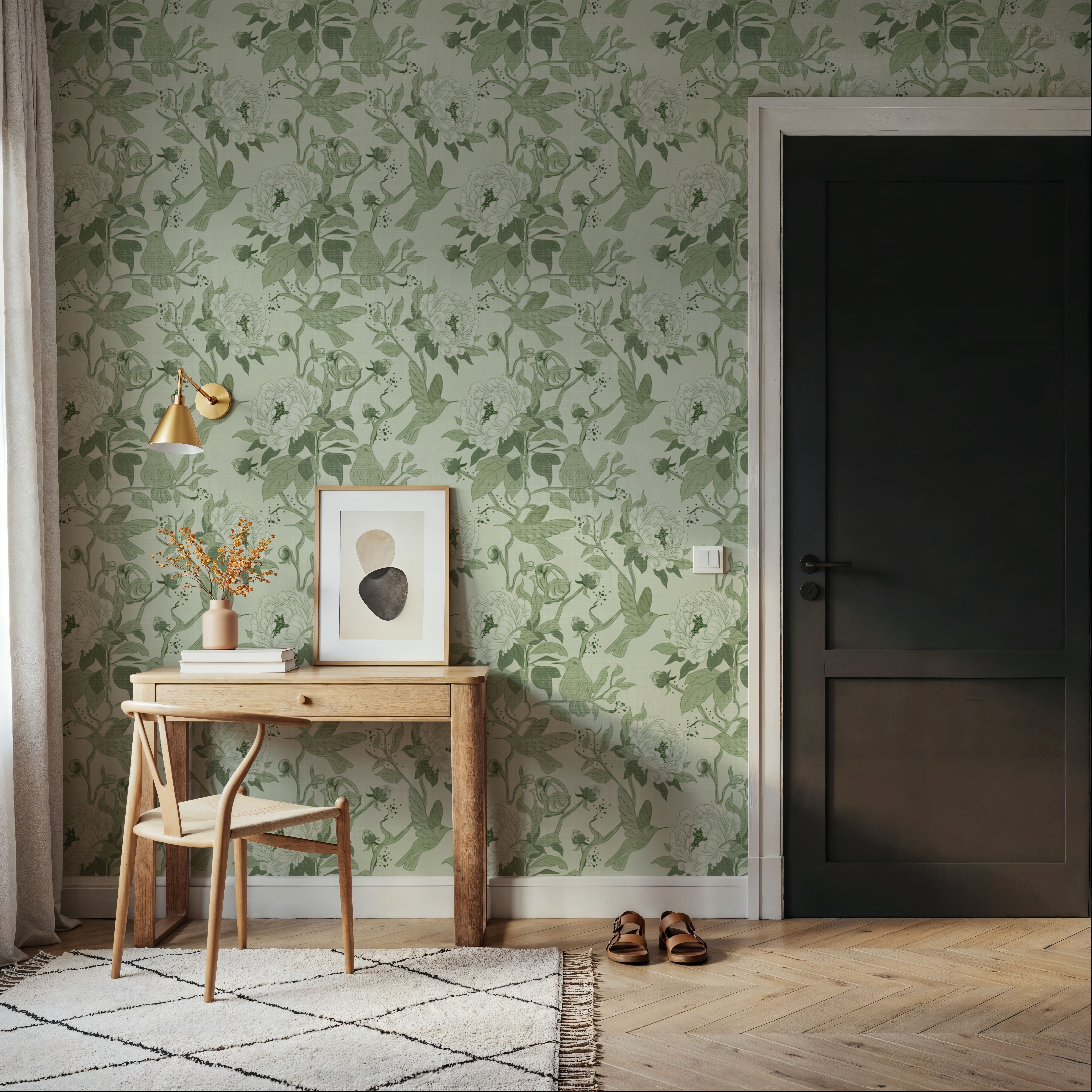 Peony Toile, Fresh Green