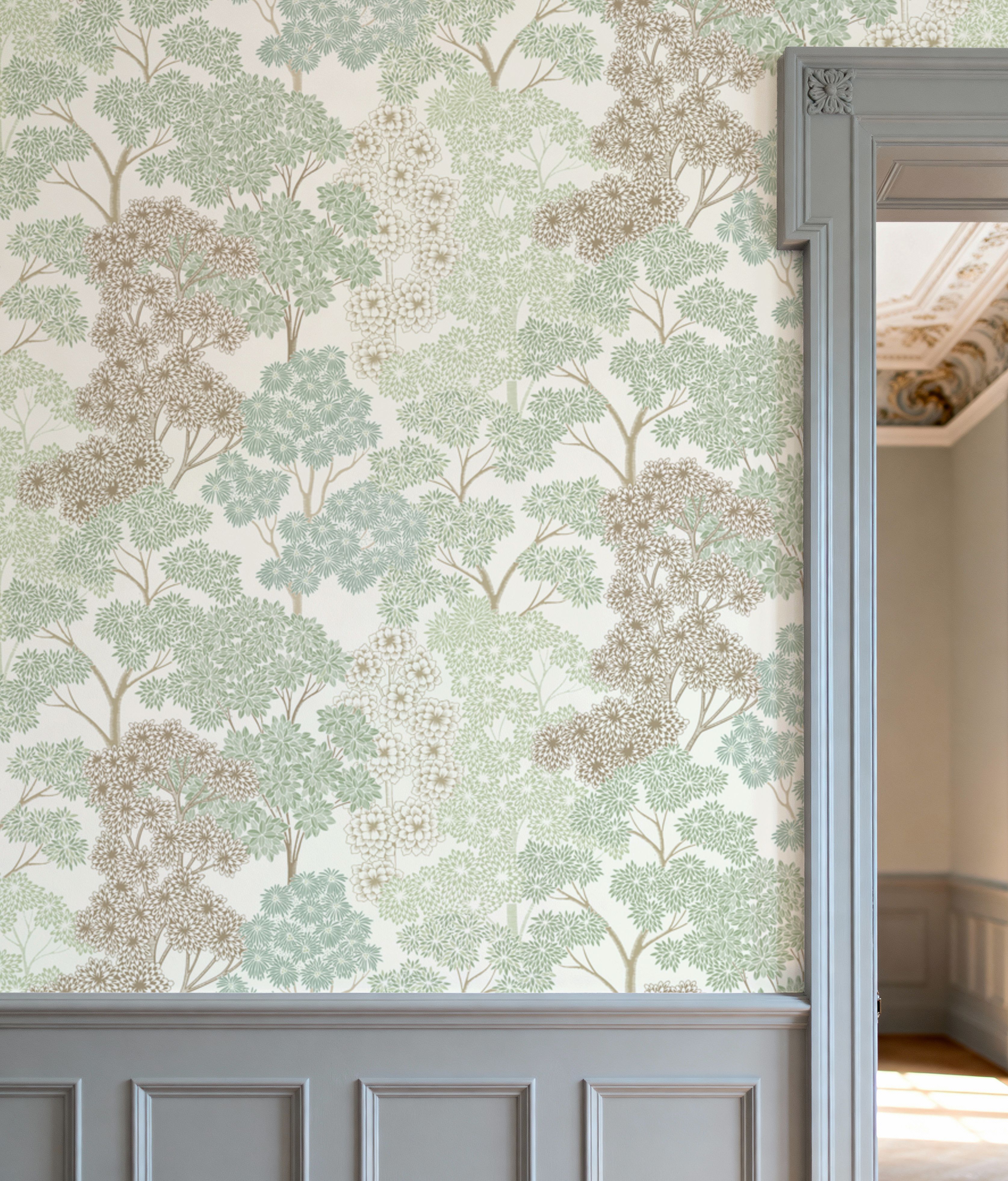 Overleaf Woodland Pattern, Light Green