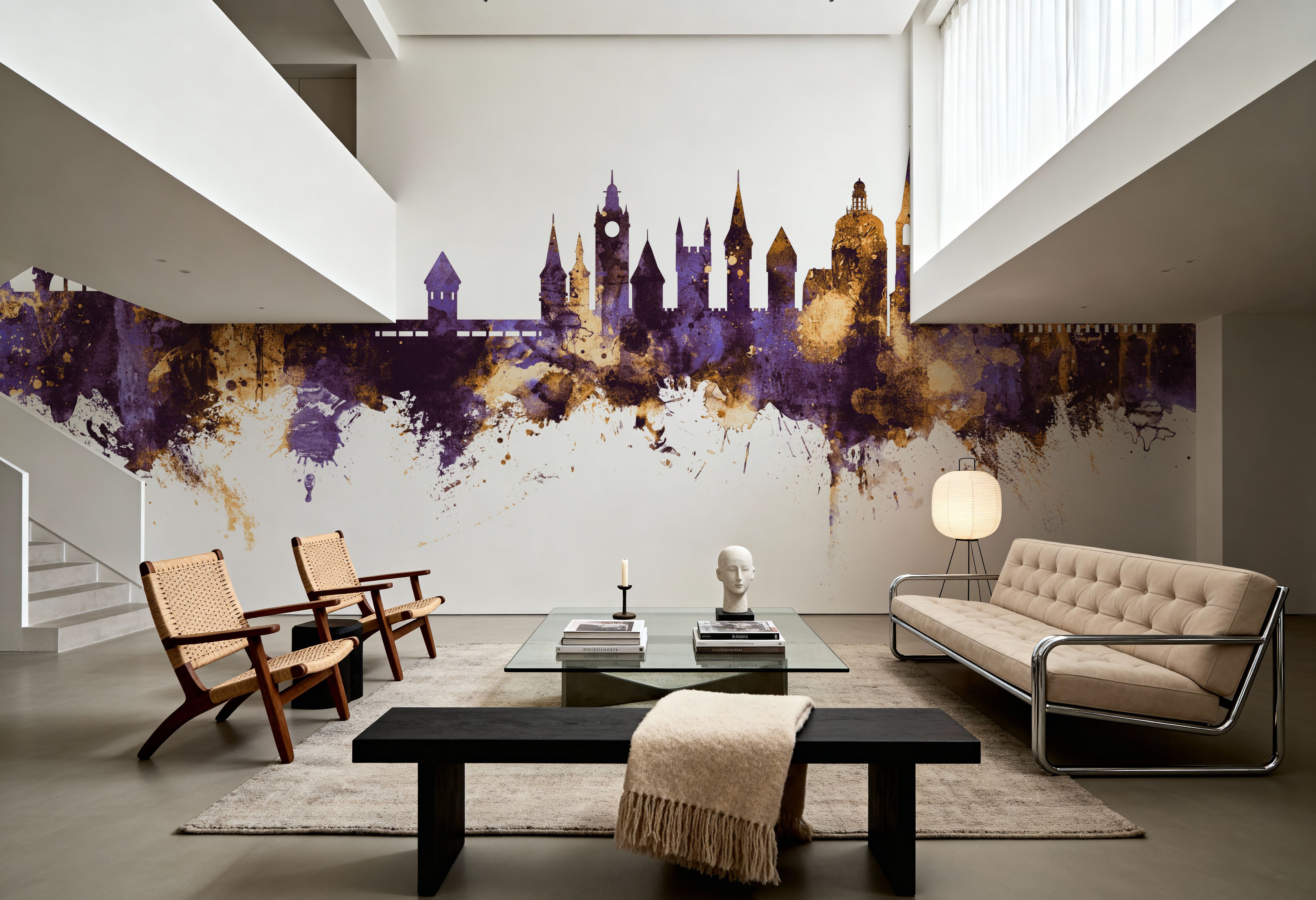 Lucerne Switzerland Luzern Skyline Purple & Gold