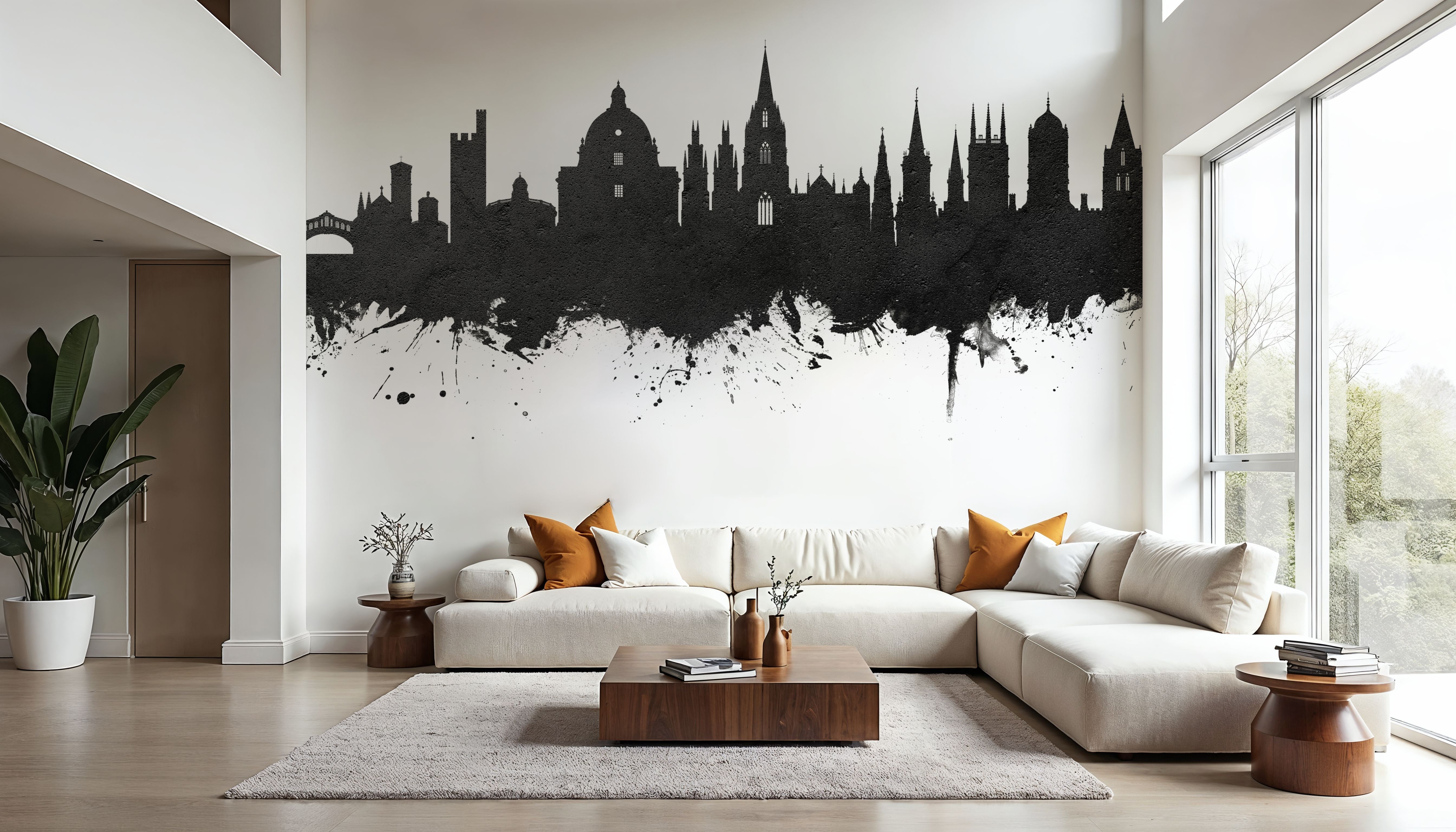 Oxford England Skyline Black & White