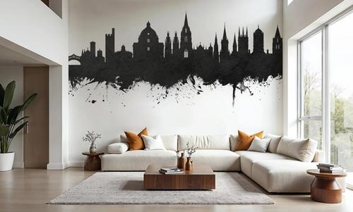 Oxford England Skyline Black & White