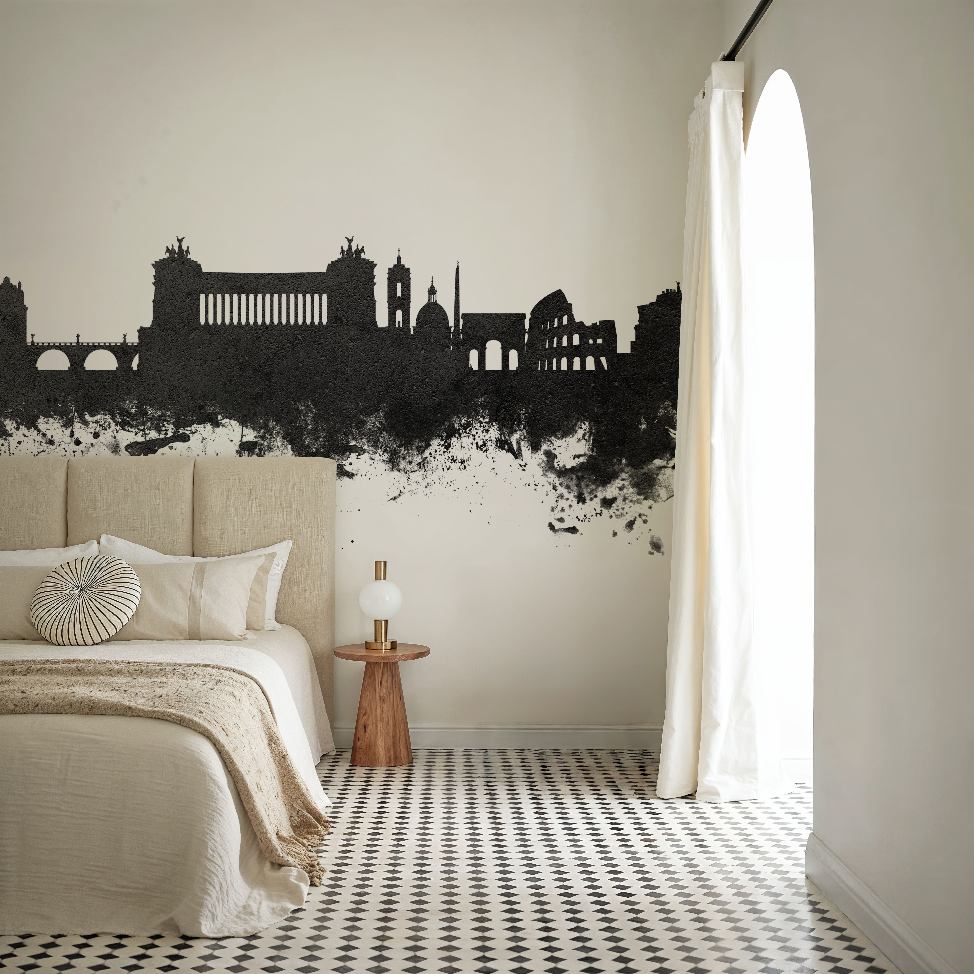 Rome Italy Skyline Black & White