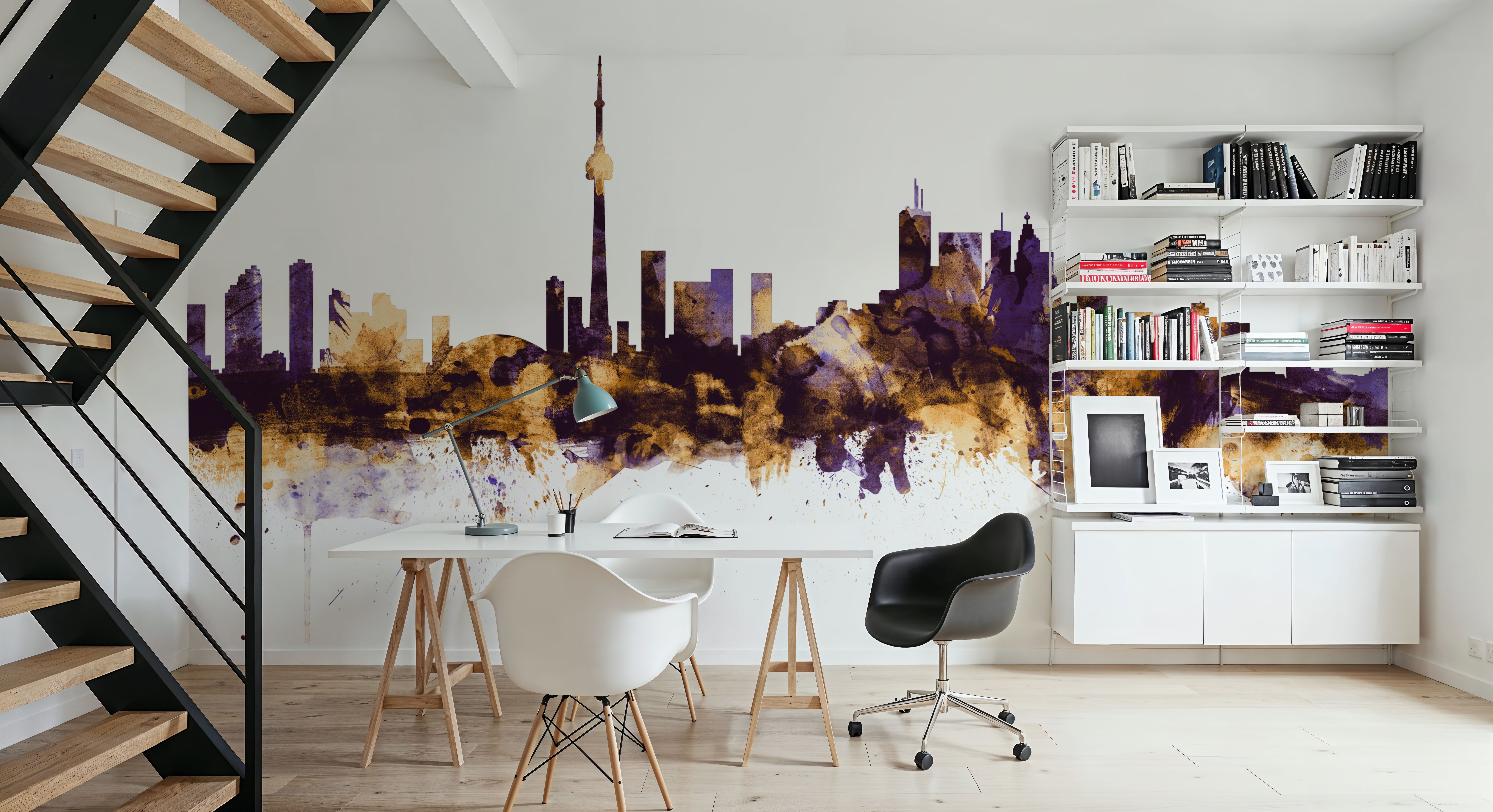 Toronto Canada Skyline Purple & Gold