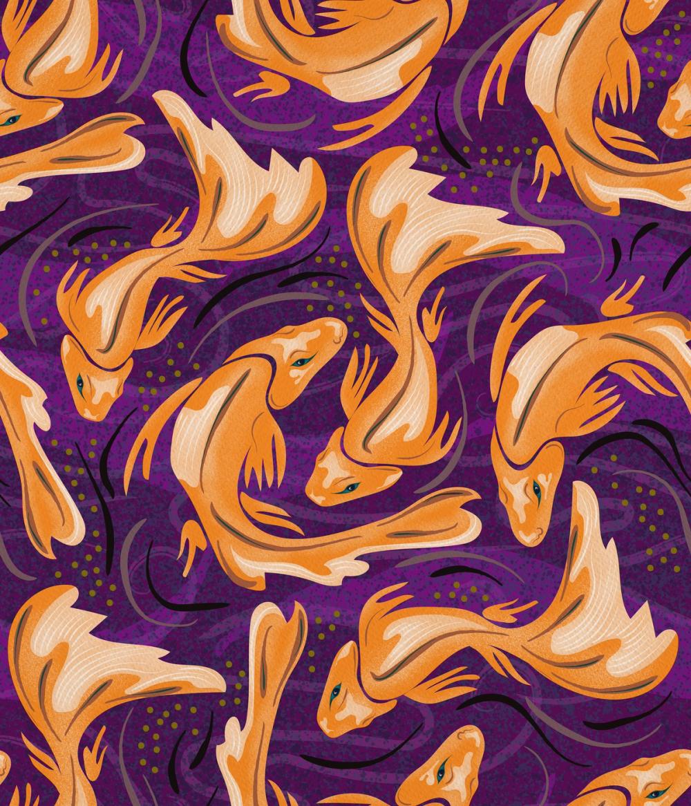 Koi Fish, Purple