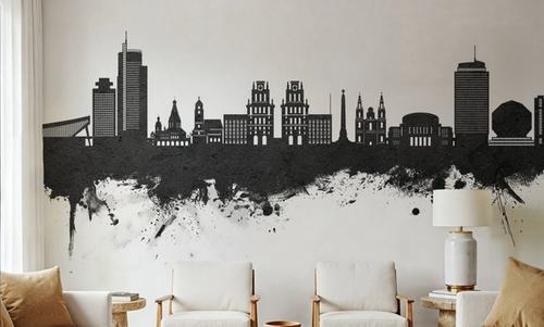 Minsk Belarus Skyline Black & White